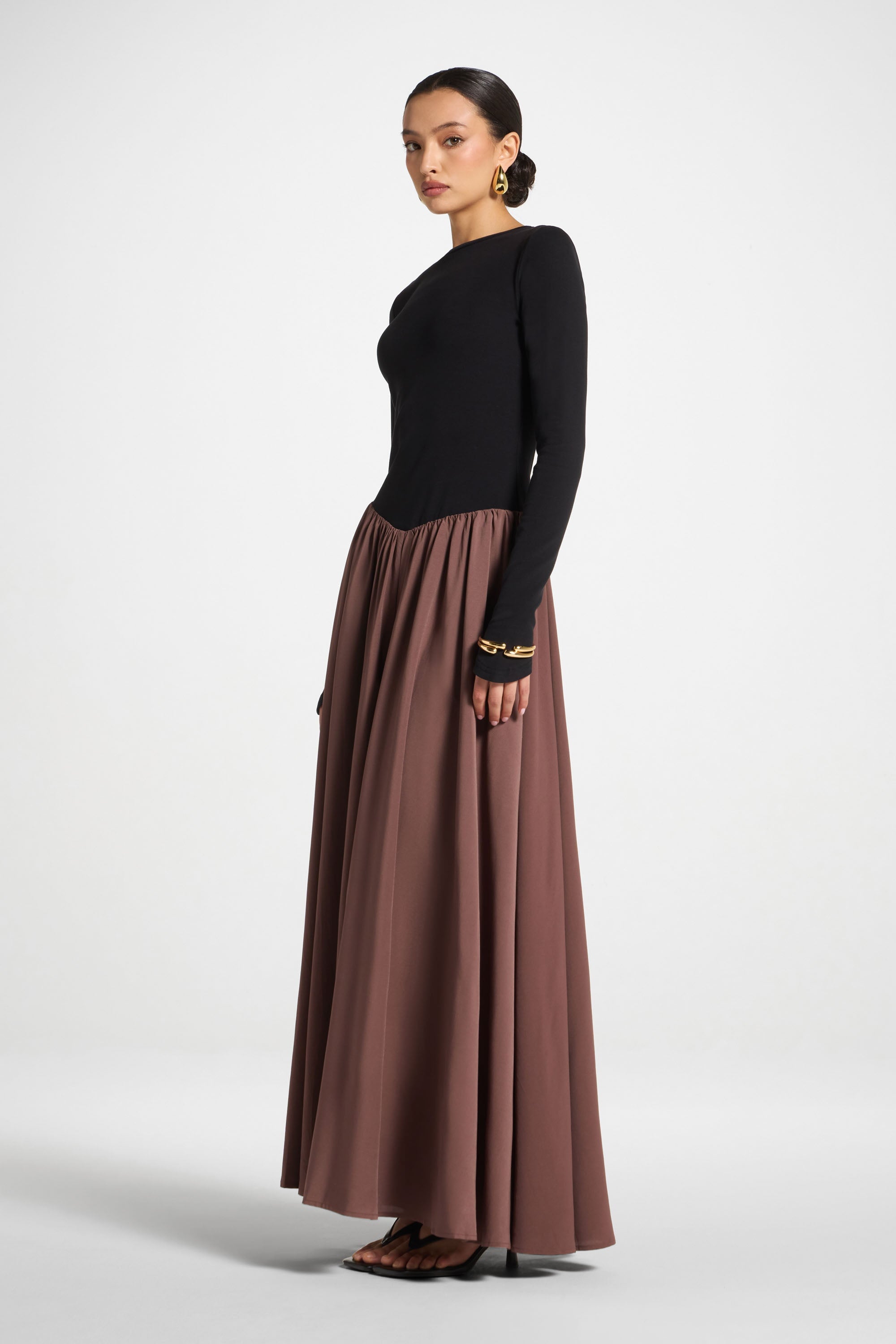 Stella Maxi Dress - Black Coffee Abayas Veiled
