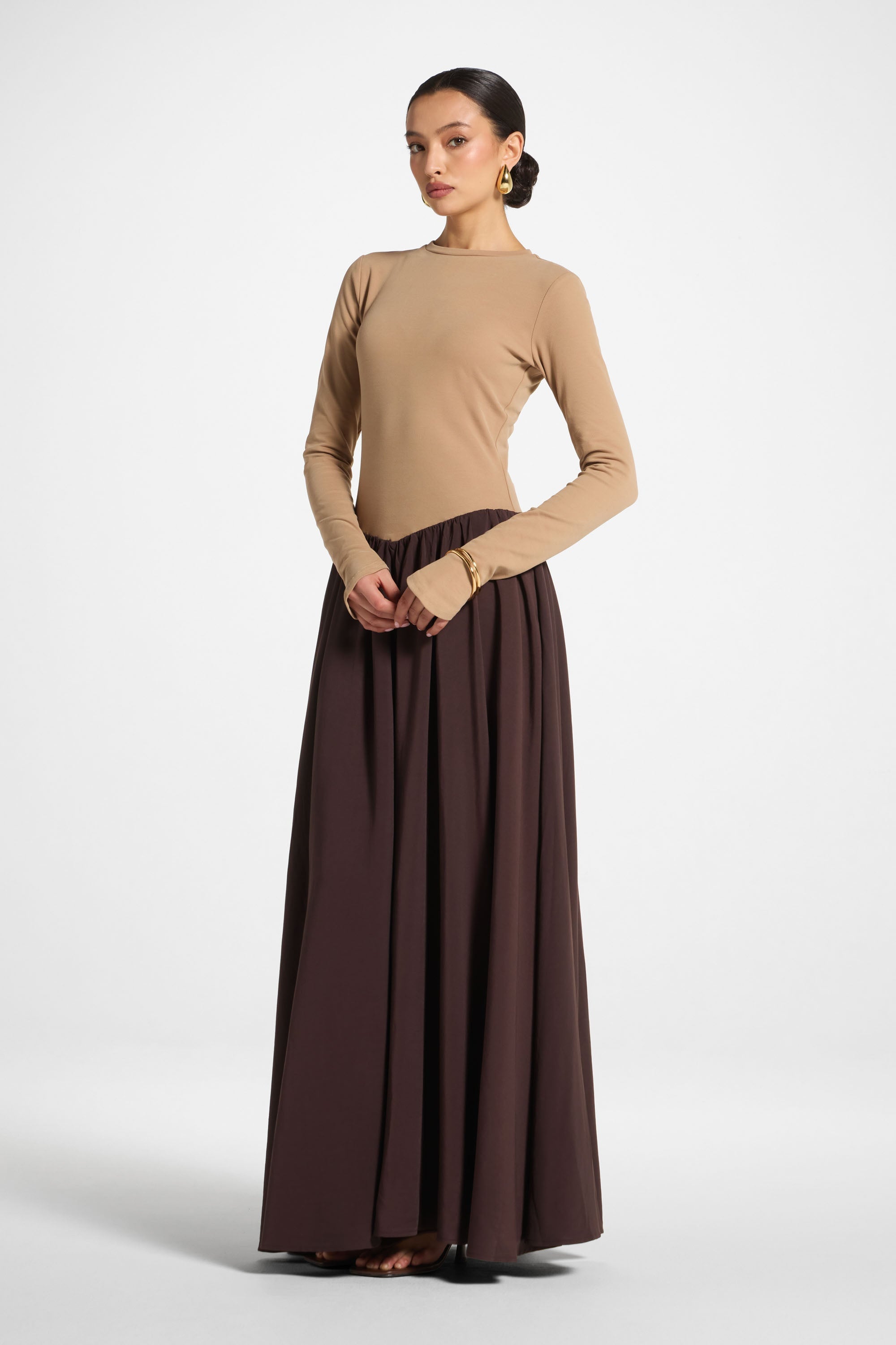 Stella Maxi Dress - Mocha Latte Abayas Veiled