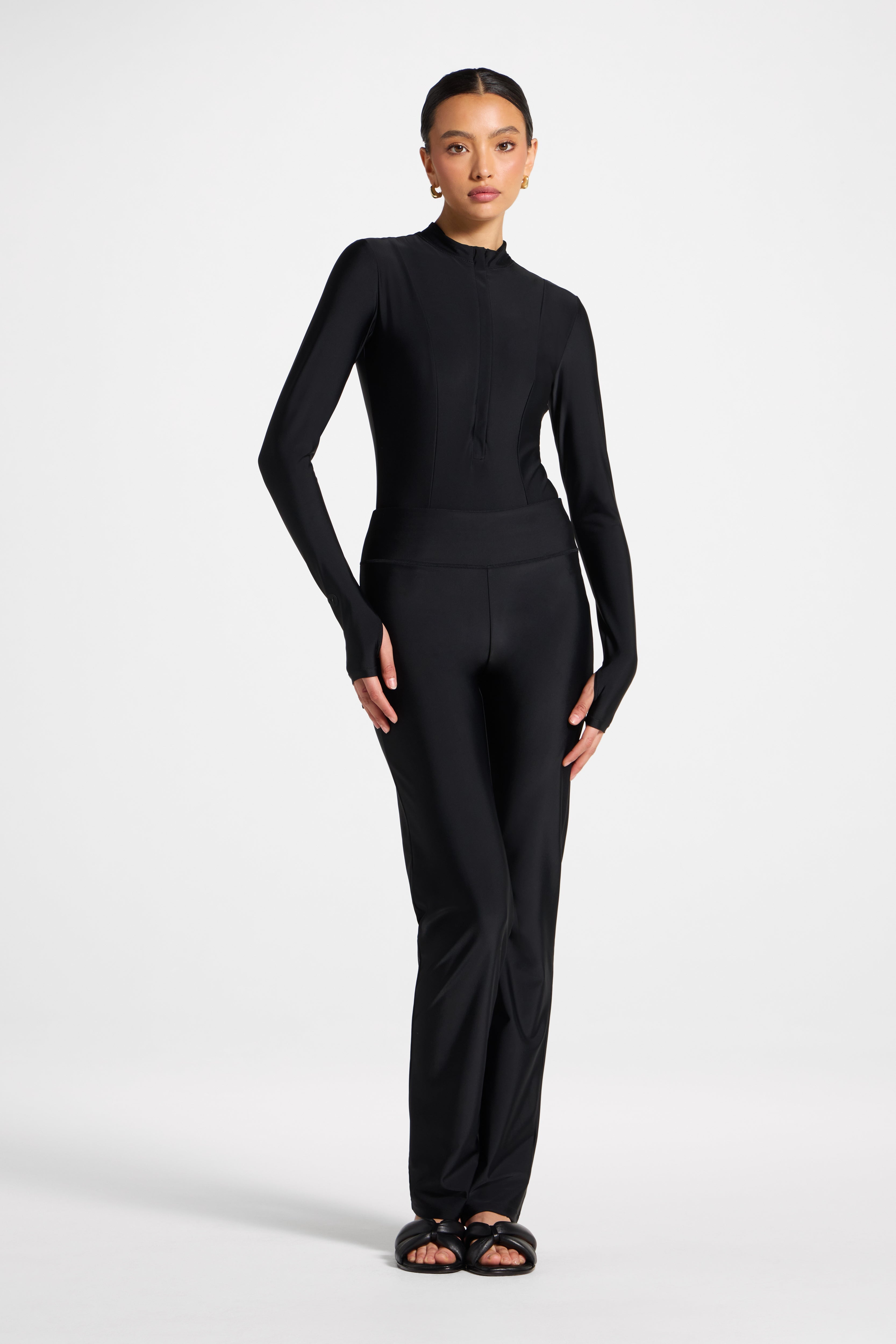 Straight Leg Swim Pants - Black Swim Veiled