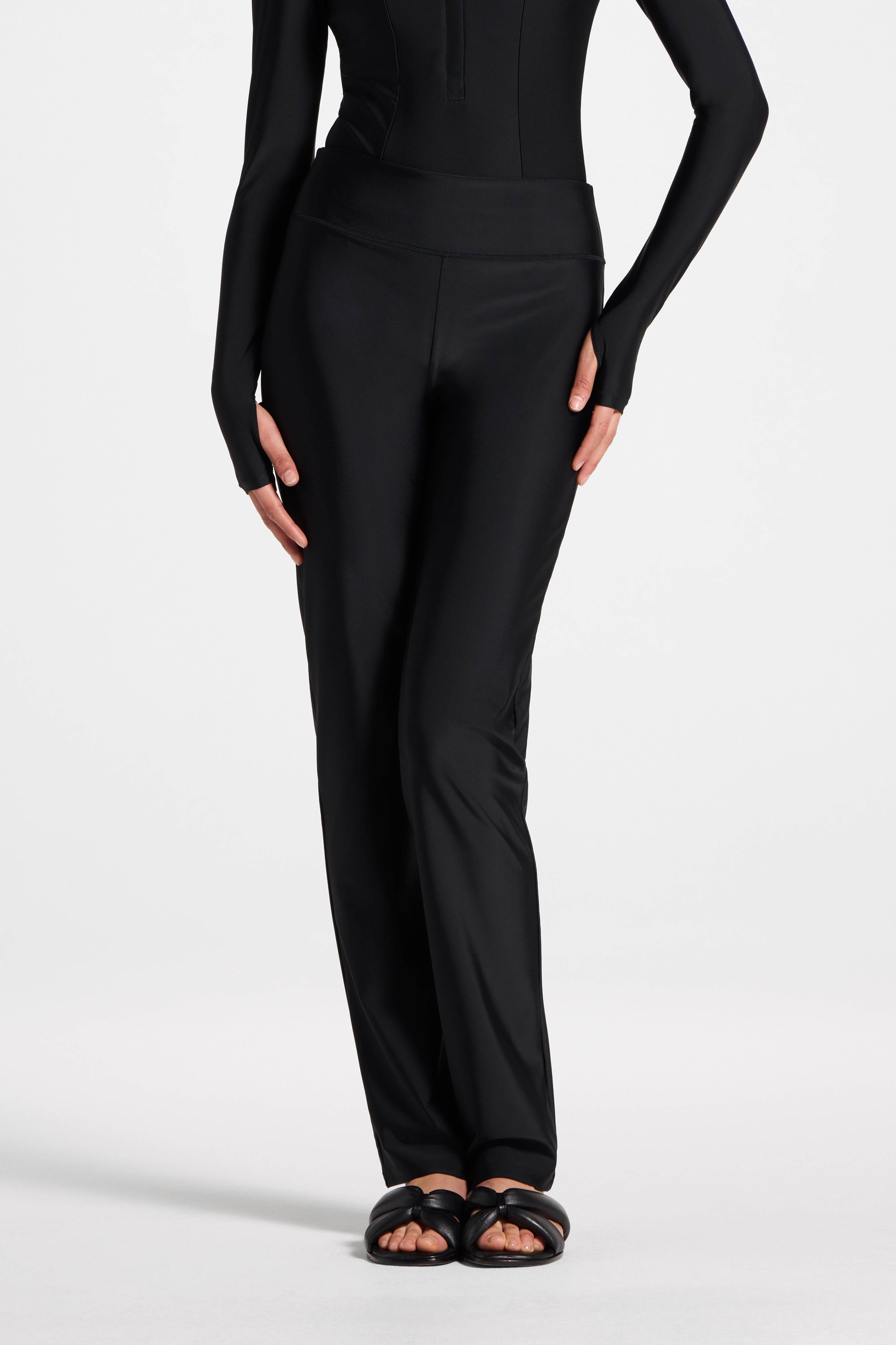 Straight Leg Swim Pants - Black Swim Veiled