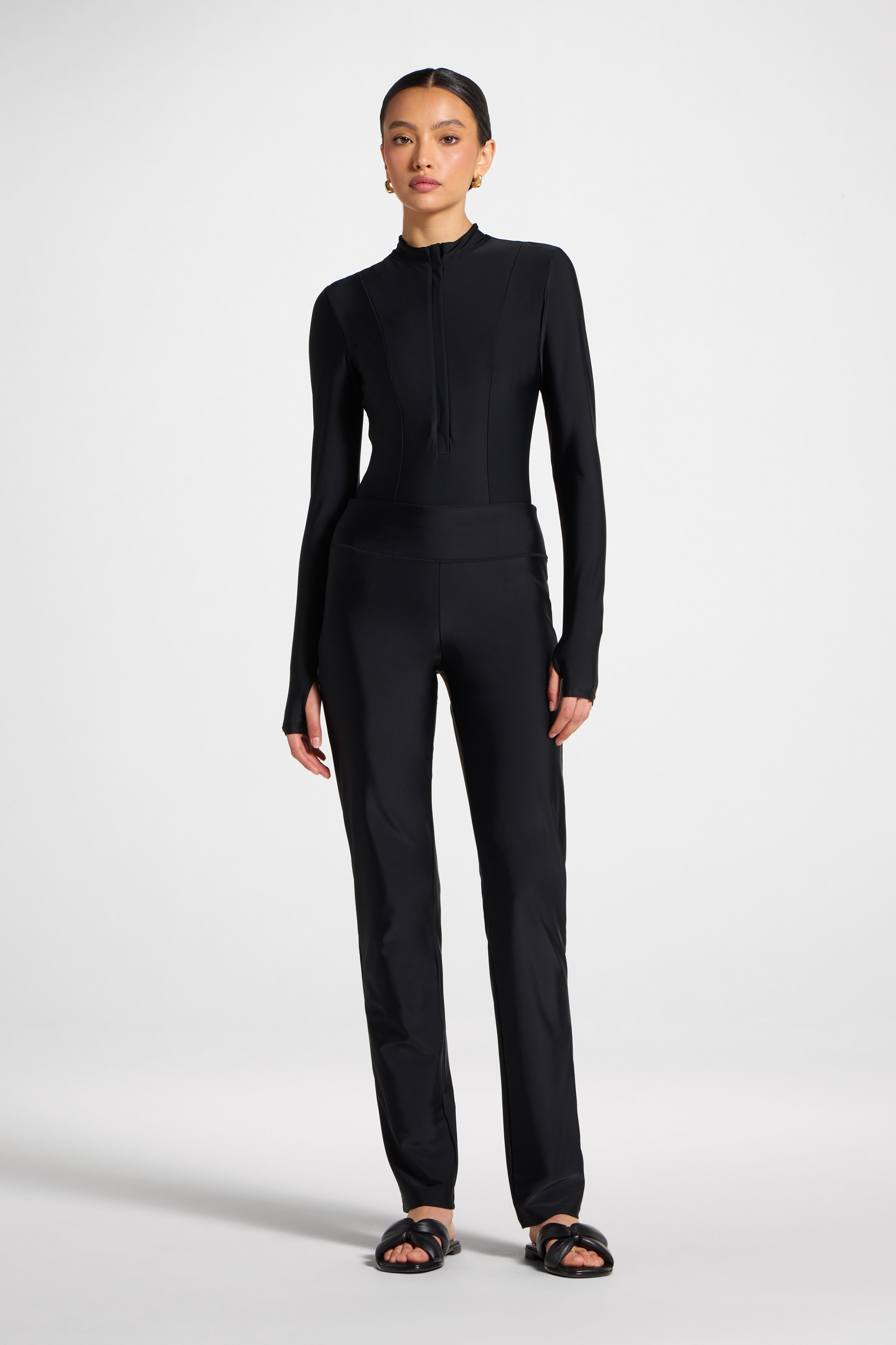 Straight Leg Swim Pants - Black Swim Veiled