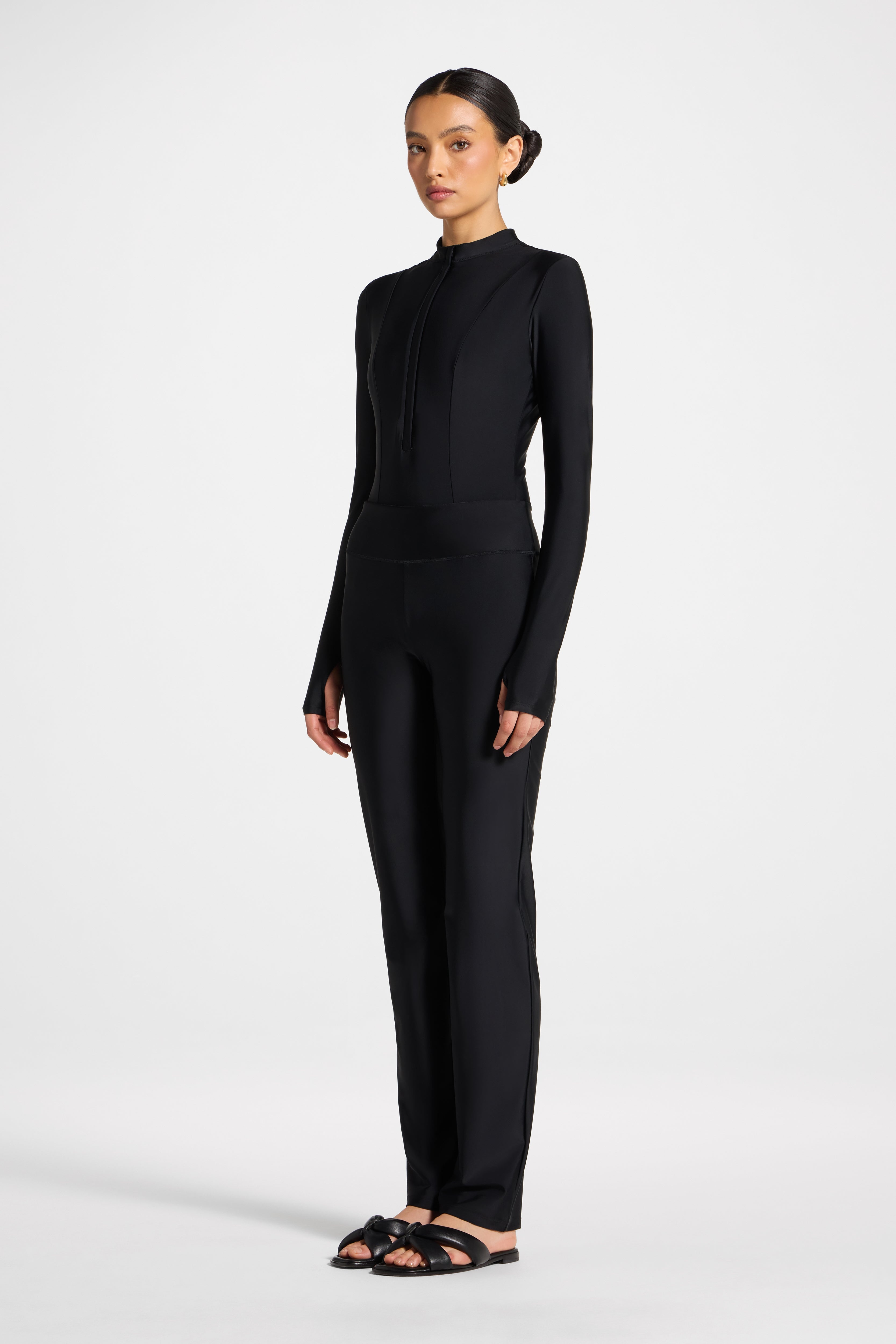 Straight Leg Swim Pants - Black Swim Veiled