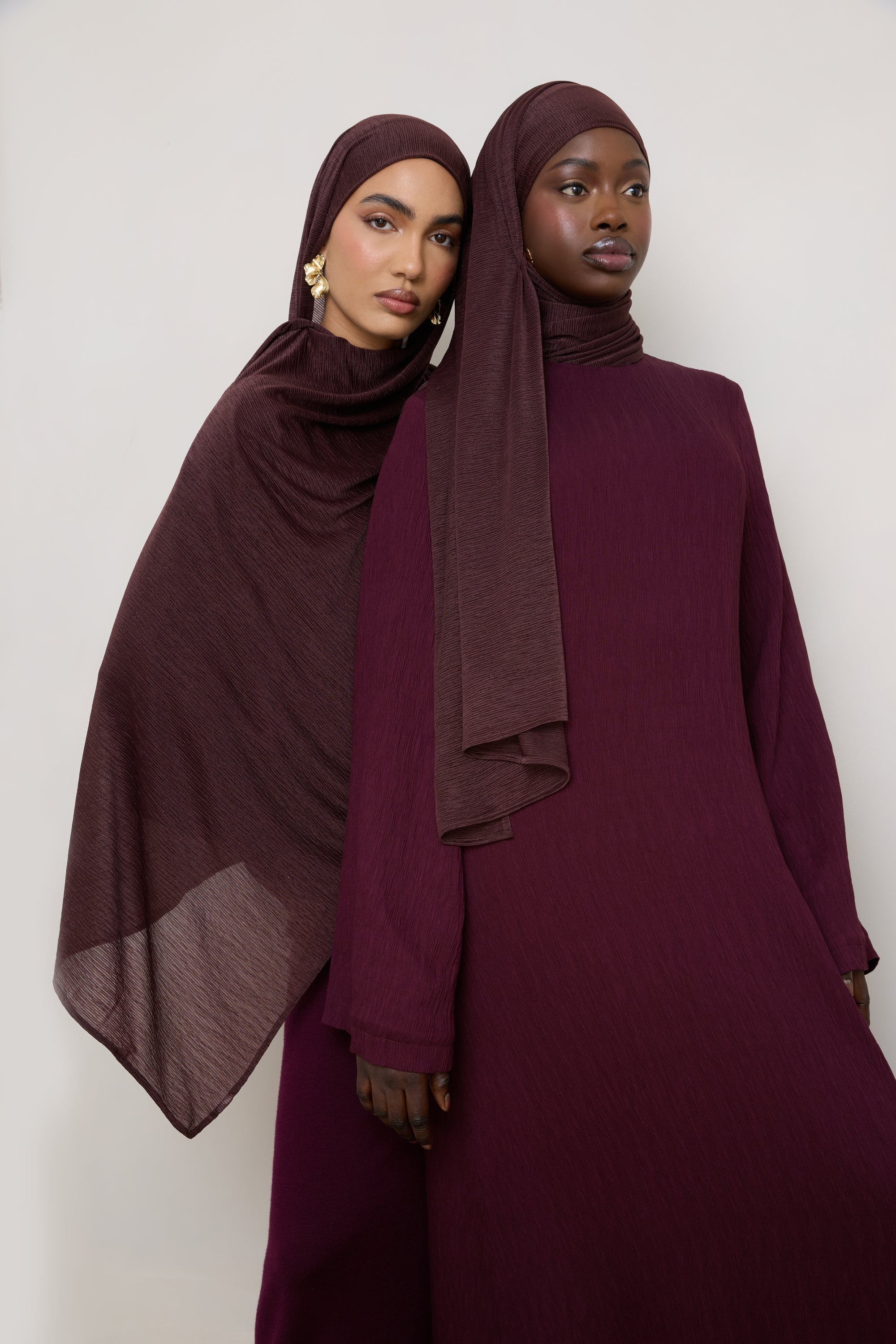 Stretch Stripe Hijab - Chocolate Hijabs Veiled