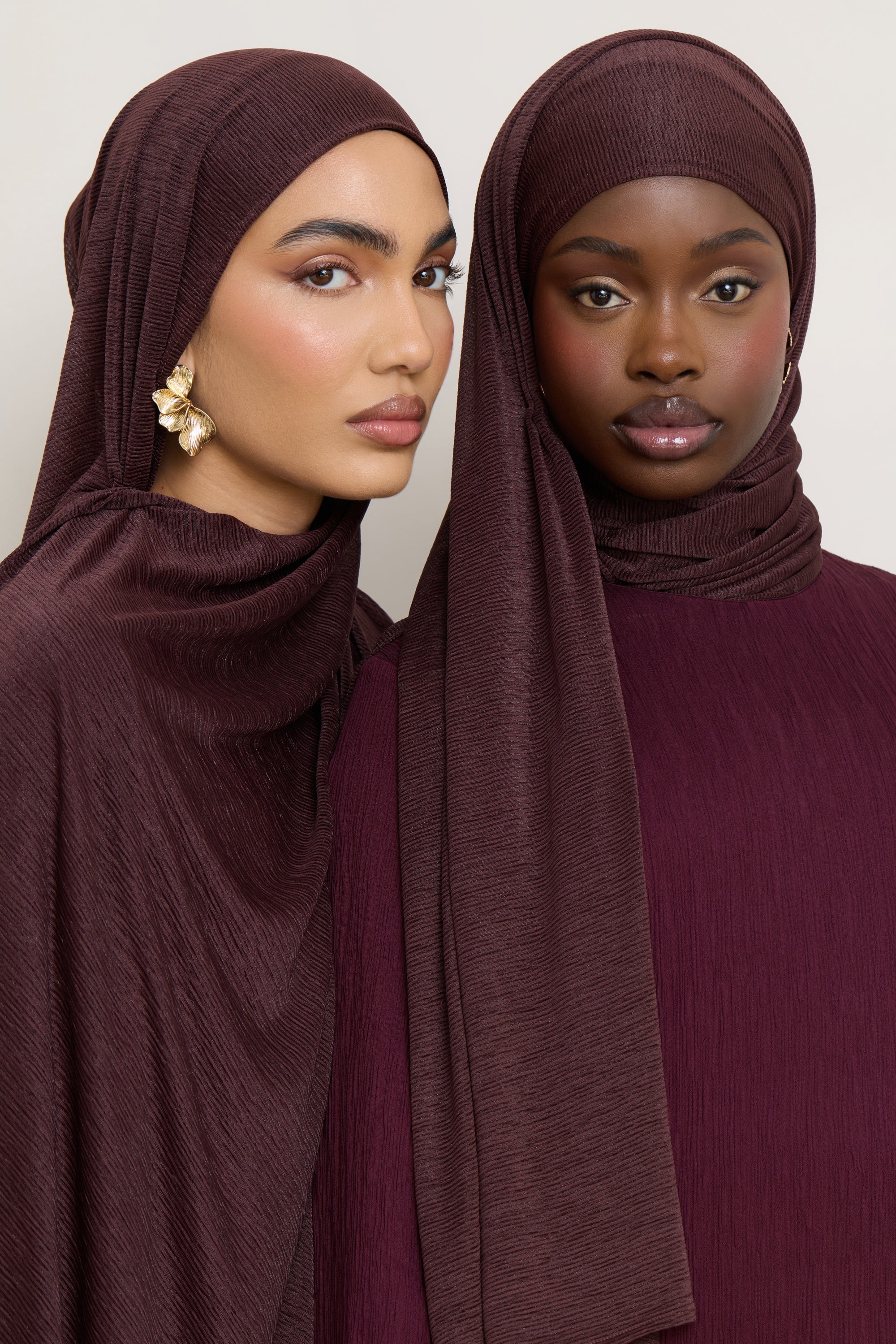 Stretch Stripe Hijab - Chocolate Hijabs Veiled