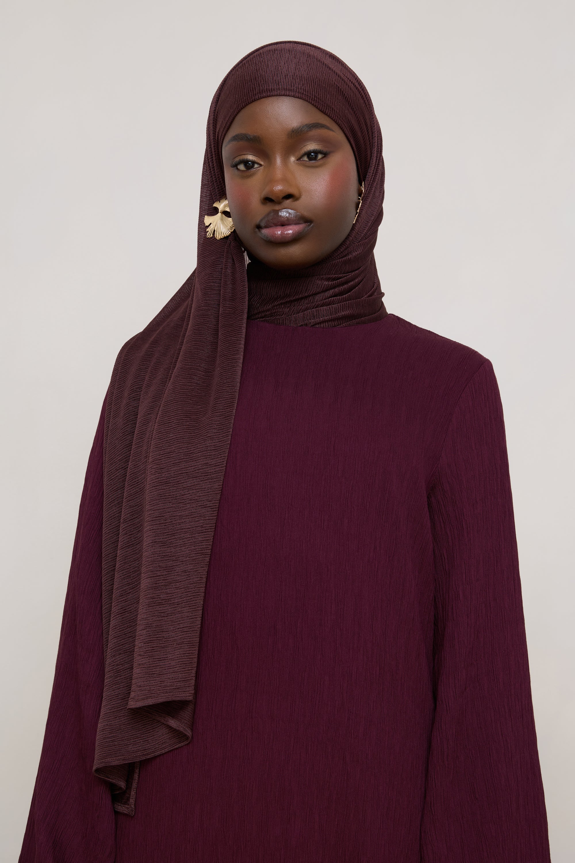 Stretch Stripe Hijab - Chocolate Hijabs Veiled