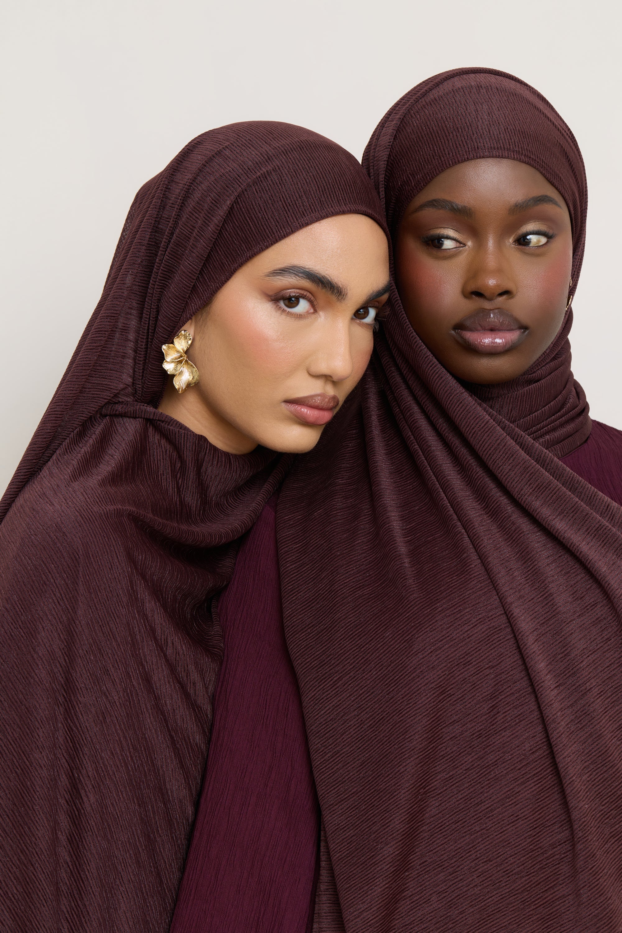 Stretch Stripe Hijab - Chocolate Hijabs Veiled