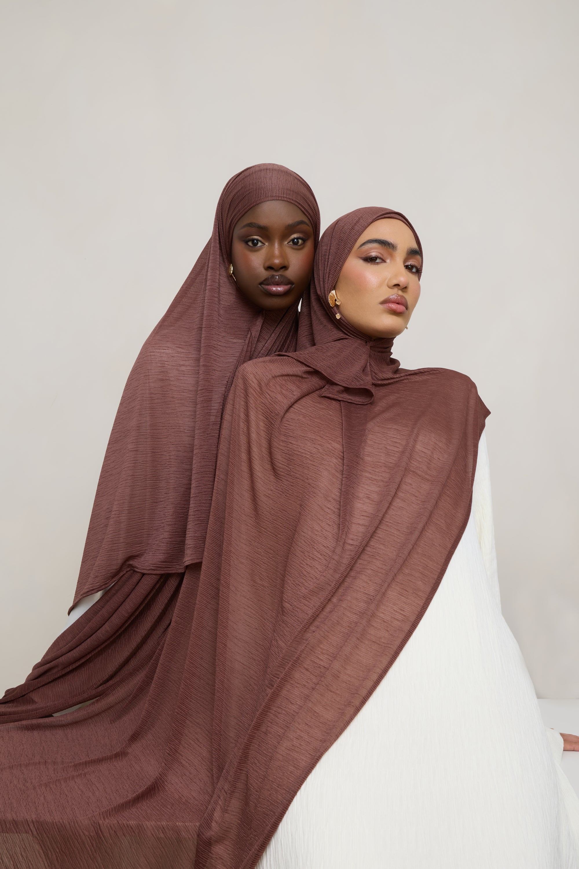 Stretch Stripe Hijab - Cocoa Hijabs Veiled