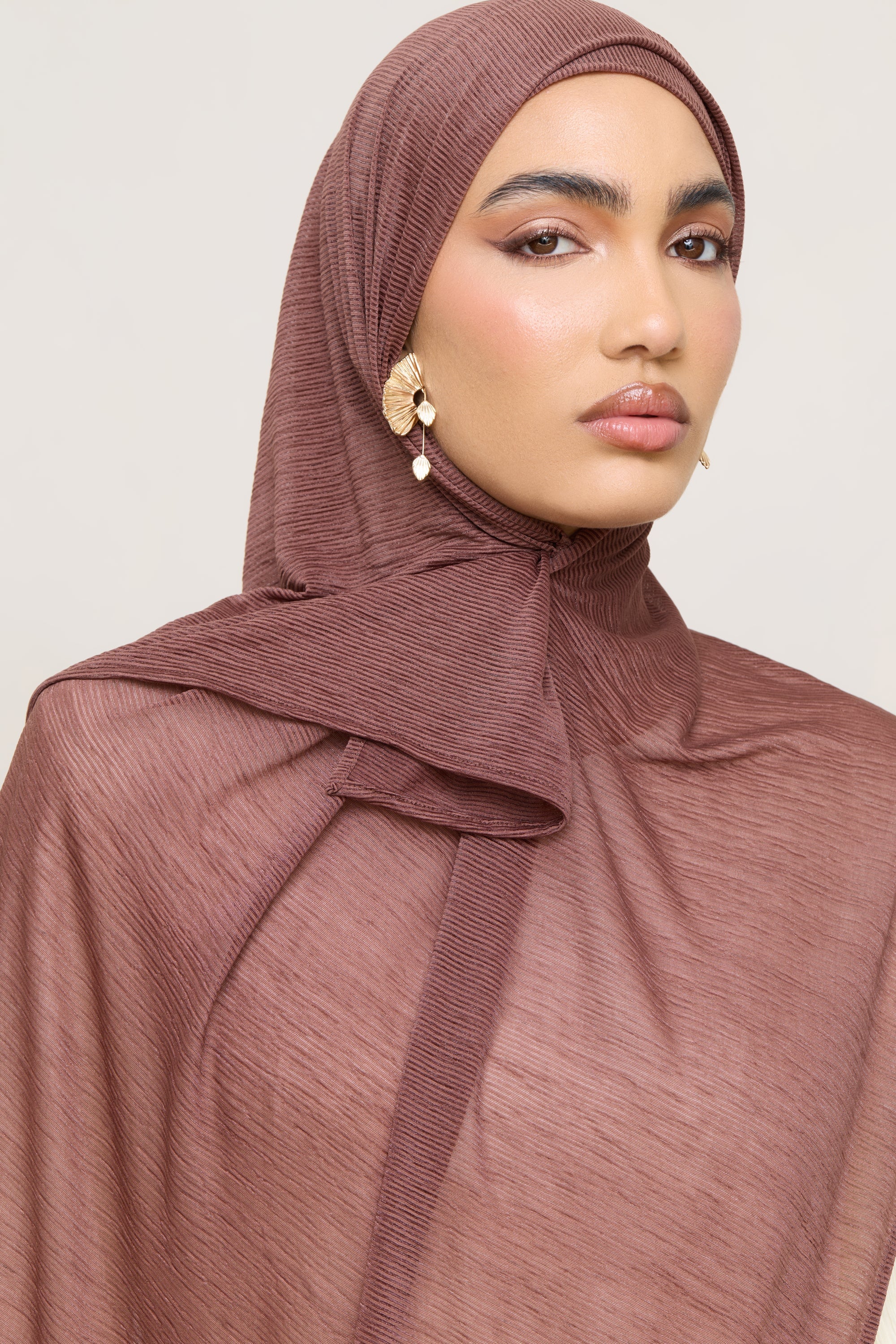 Stretch Stripe Hijab - Cocoa Hijabs Veiled