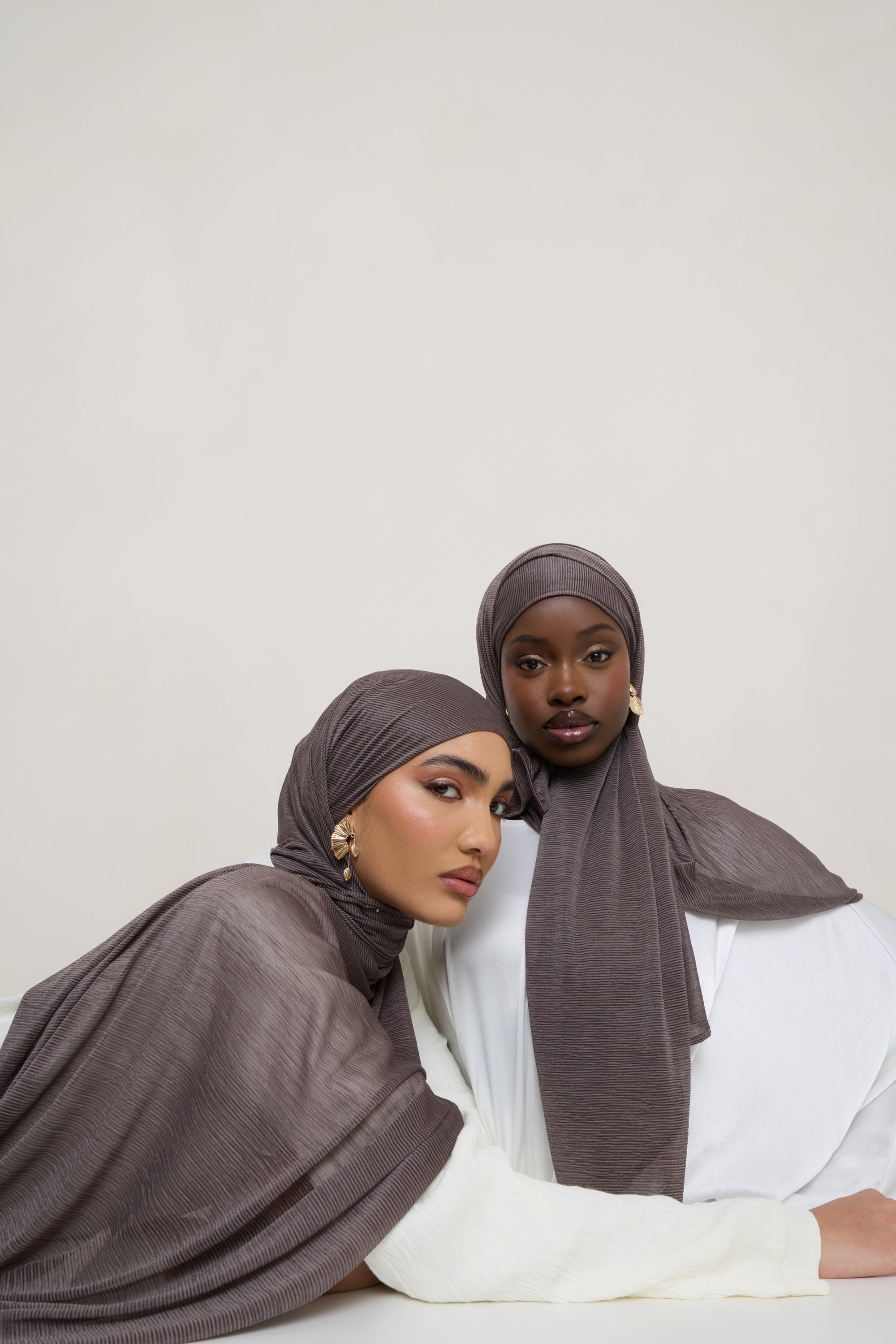 Stretch Stripe Hijab - Coffee Quartz Hijabs Veiled