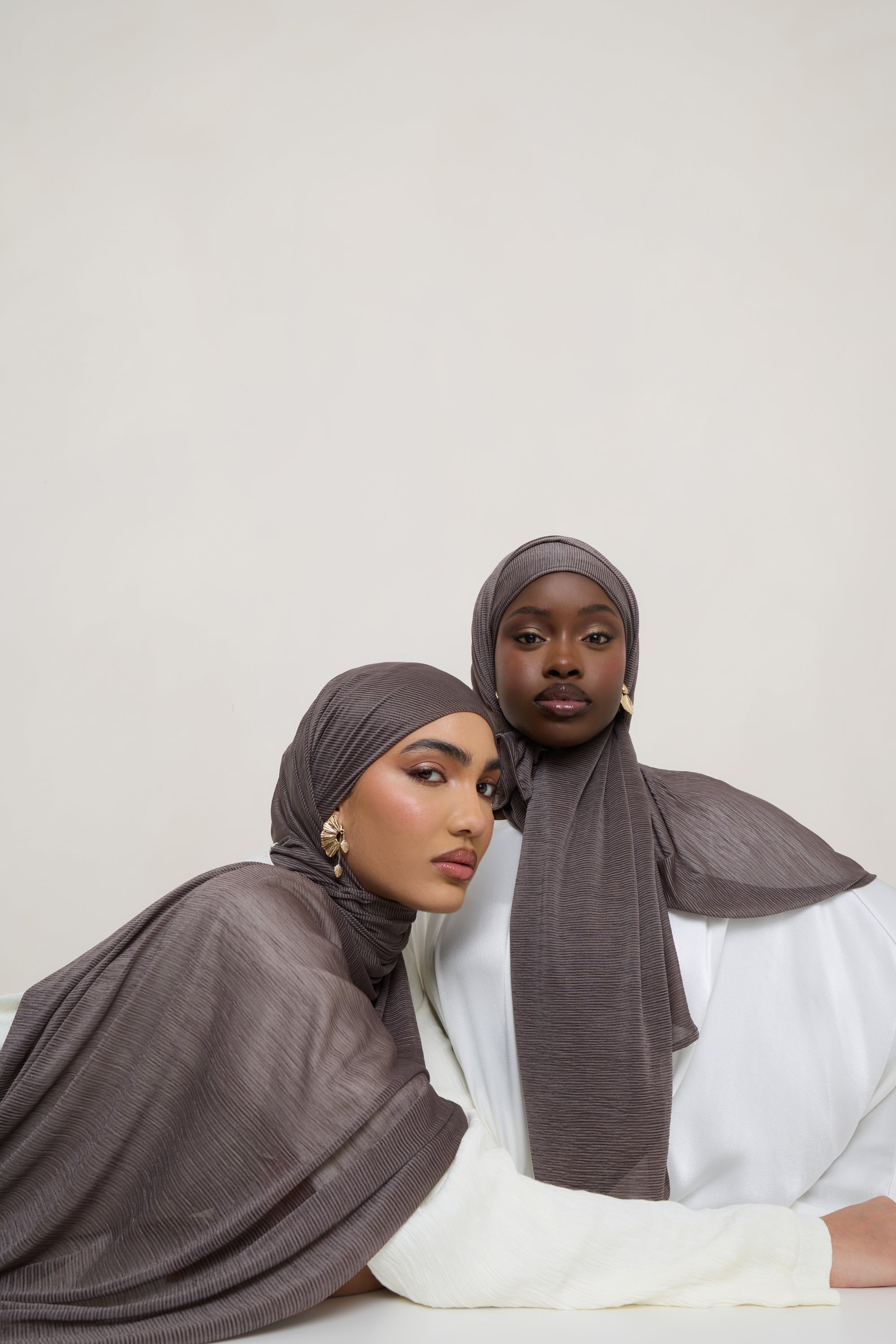 Stretch Stripe Hijab - Coffee Quartz Hijabs Veiled