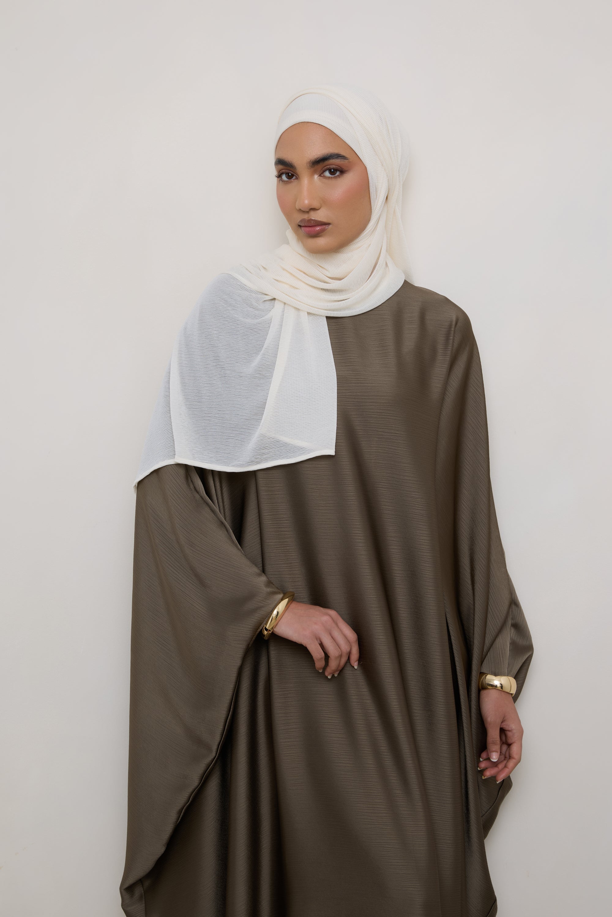 Stretch Stripe Hijab - Ivory Hijabs Veiled