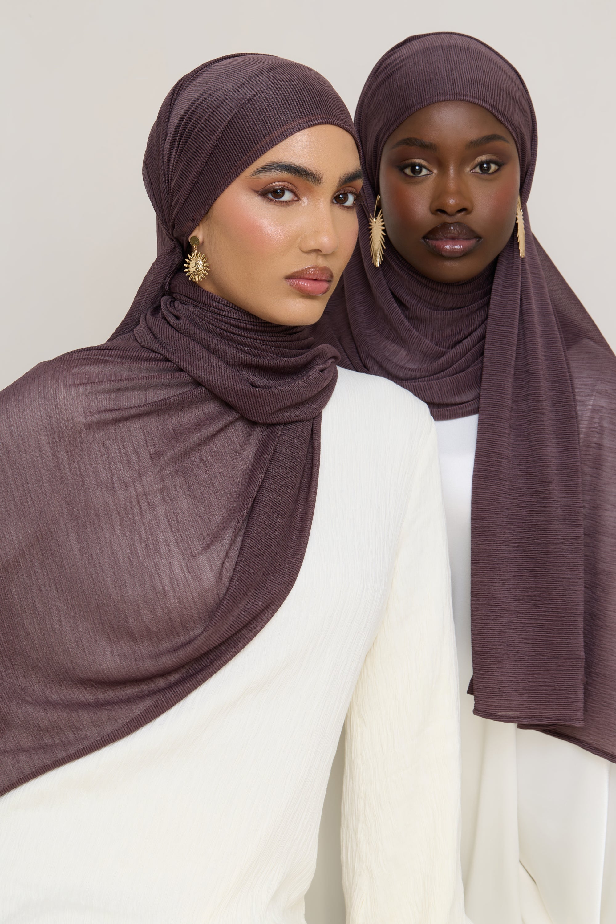 Stretch Stripe Hijab - Plum Hijabs Veiled