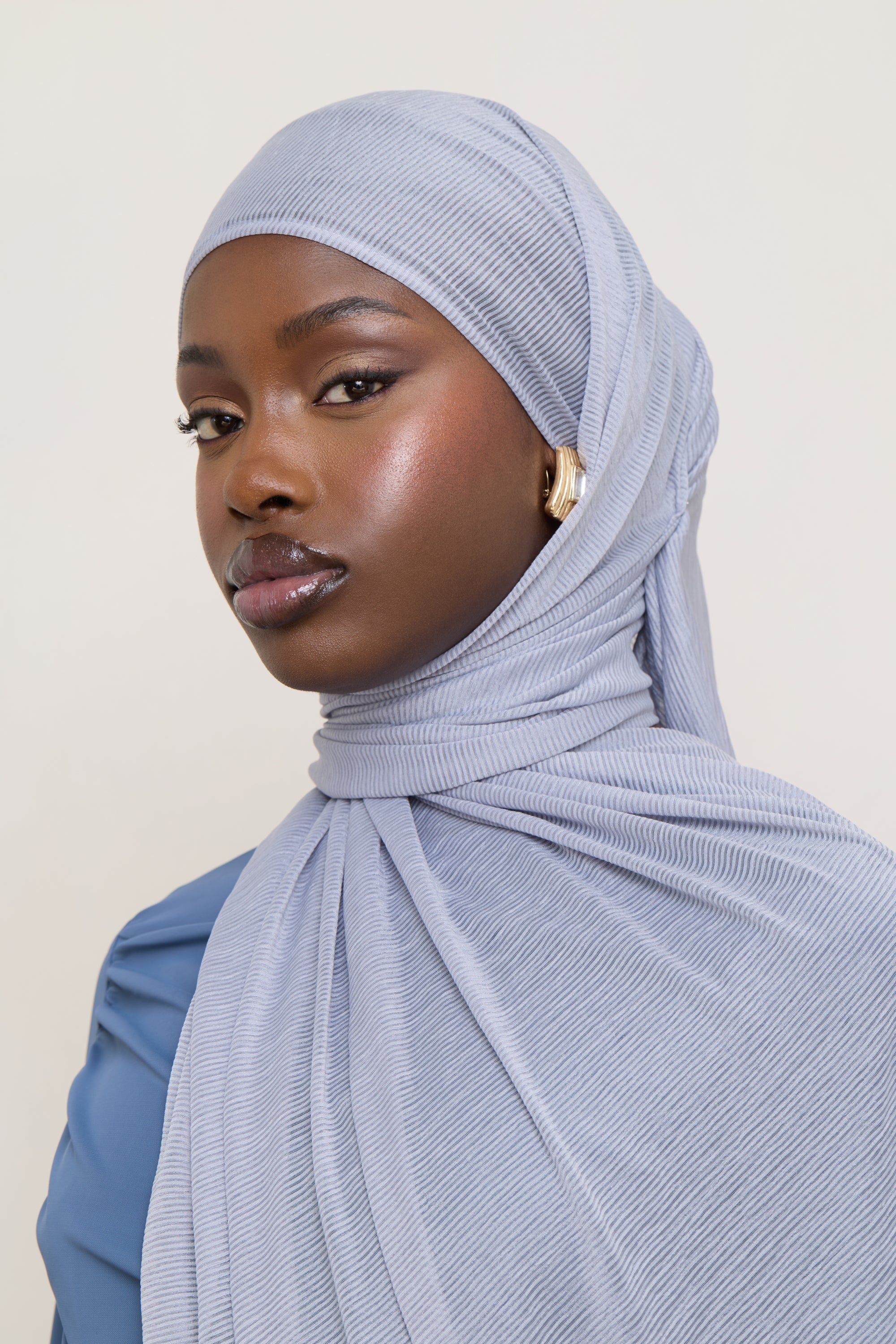 Stretch Stripe Hijab - Sky Hijabs Veiled