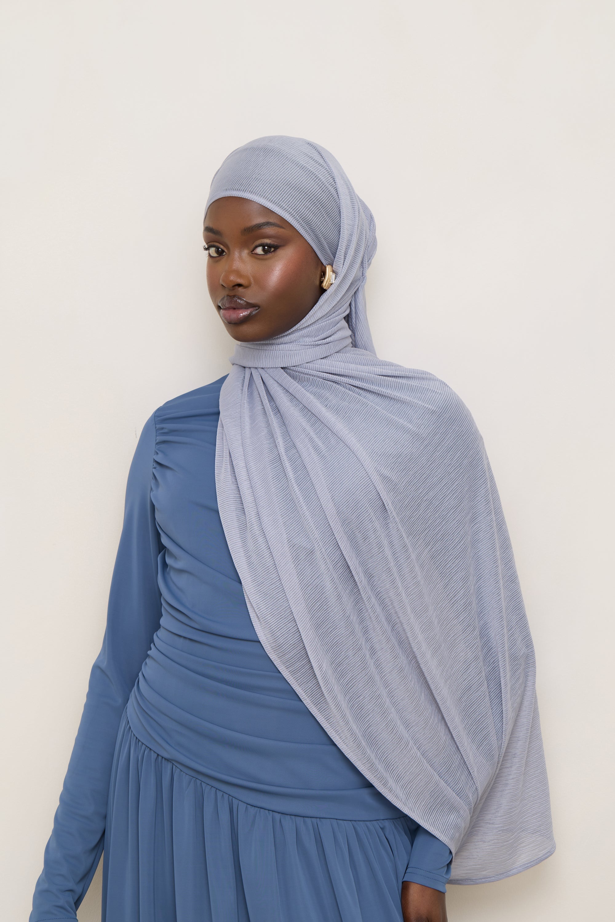 Stretch Stripe Hijab - Sky Hijabs Veiled