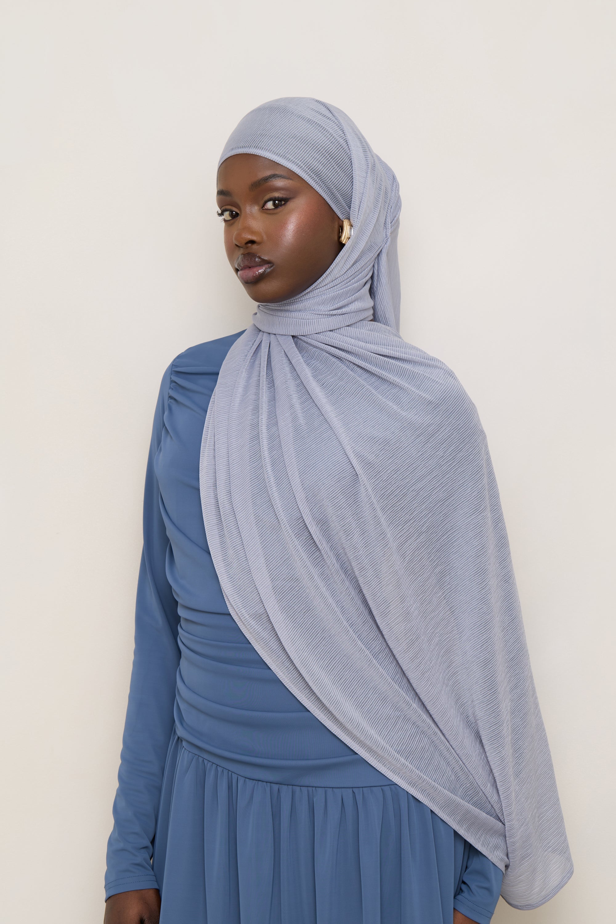 Stretch Stripe Hijab - Sky Hijabs Veiled