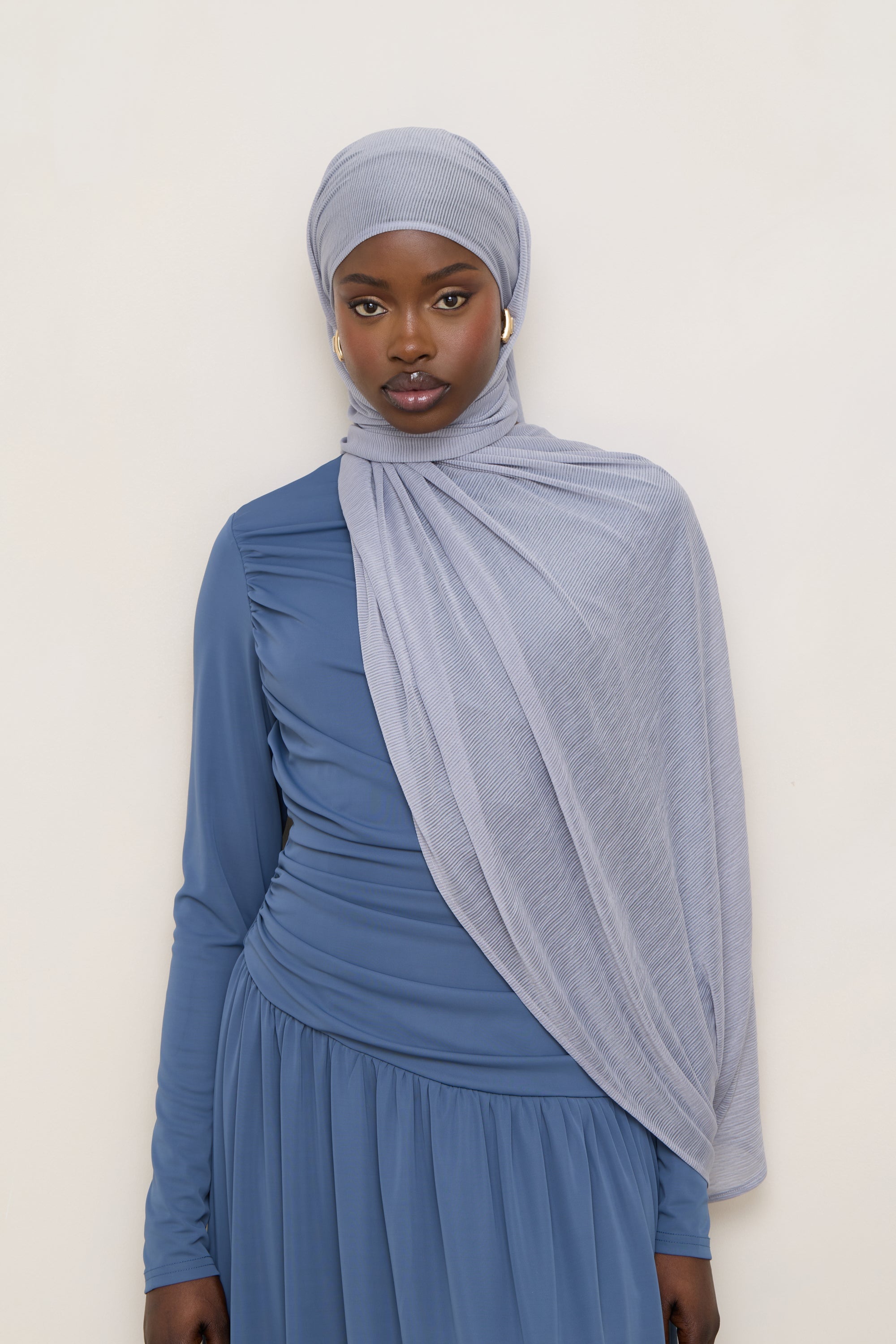 Stretch Stripe Hijab - Sky Hijabs Veiled