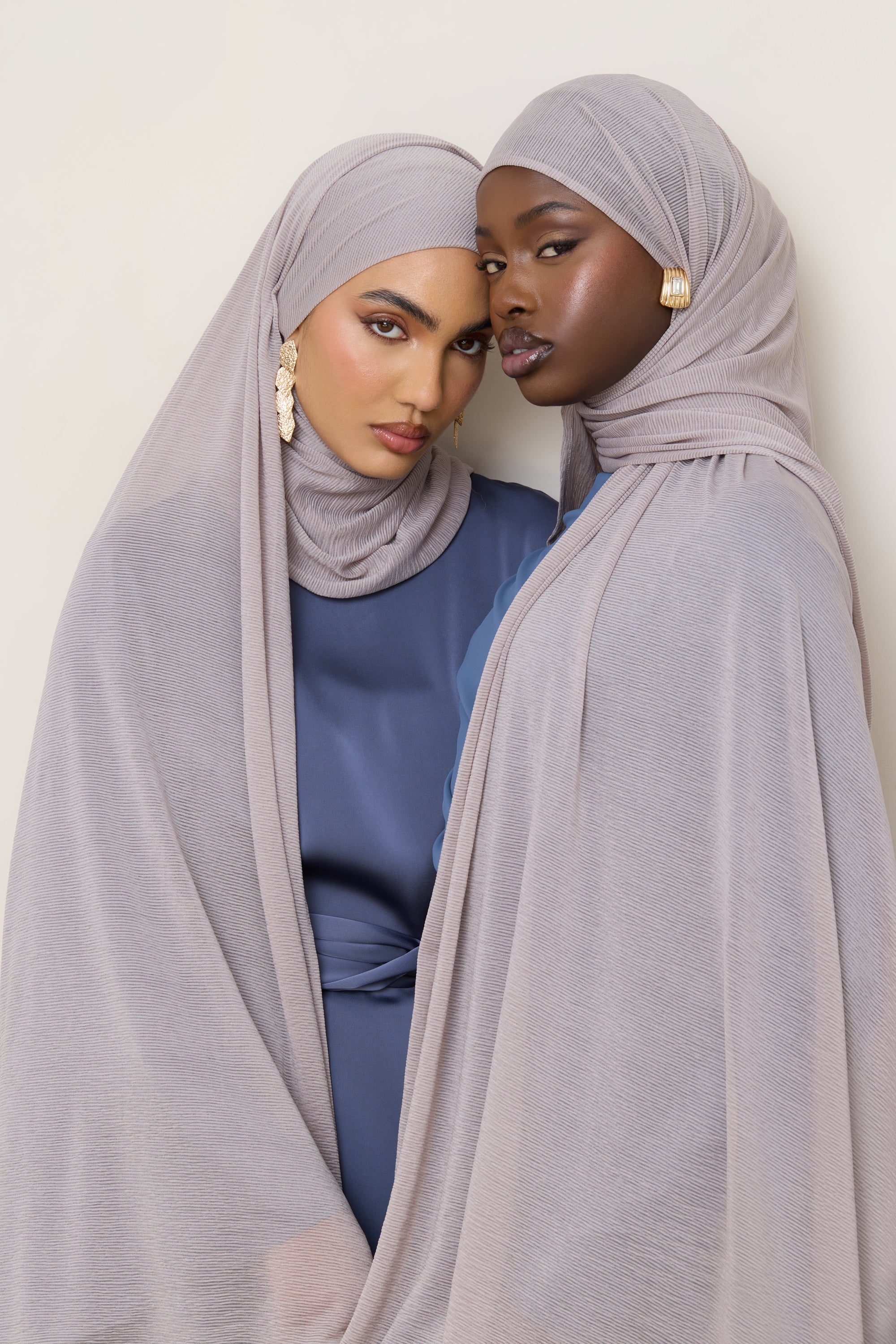 Stretch Stripe Hijab - Taupe Hijabs Veiled