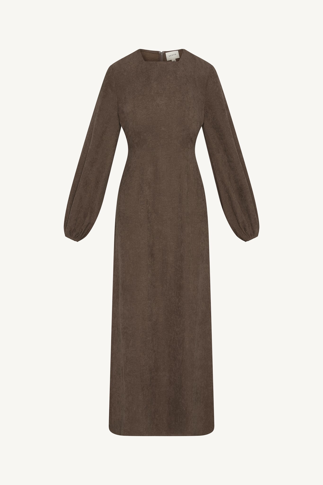 Suede Maxi Dress - Coffee Abayas Veiled