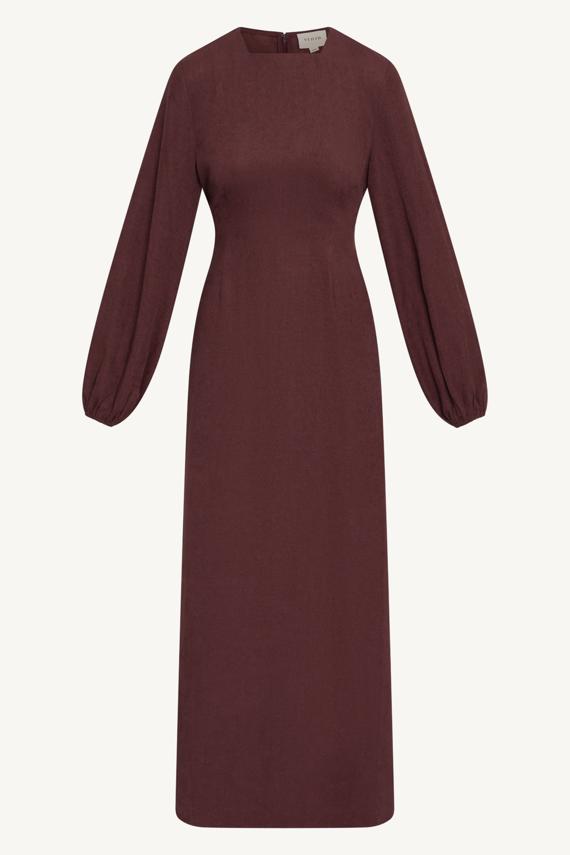 Suede Maxi Dress - Fig Abayas Veiled