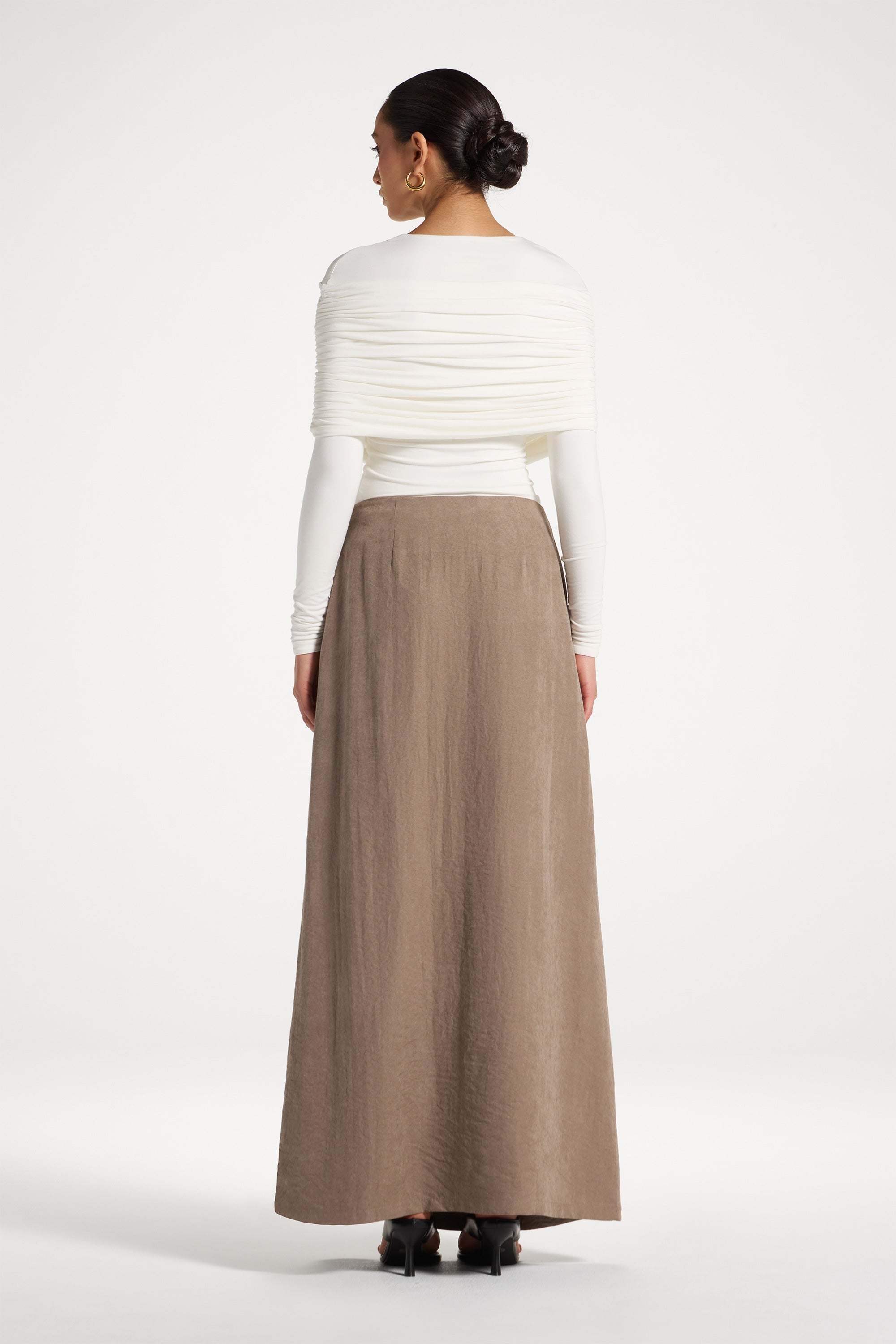 Suede Wrap Skirt - Pebble Abayas Veiled
