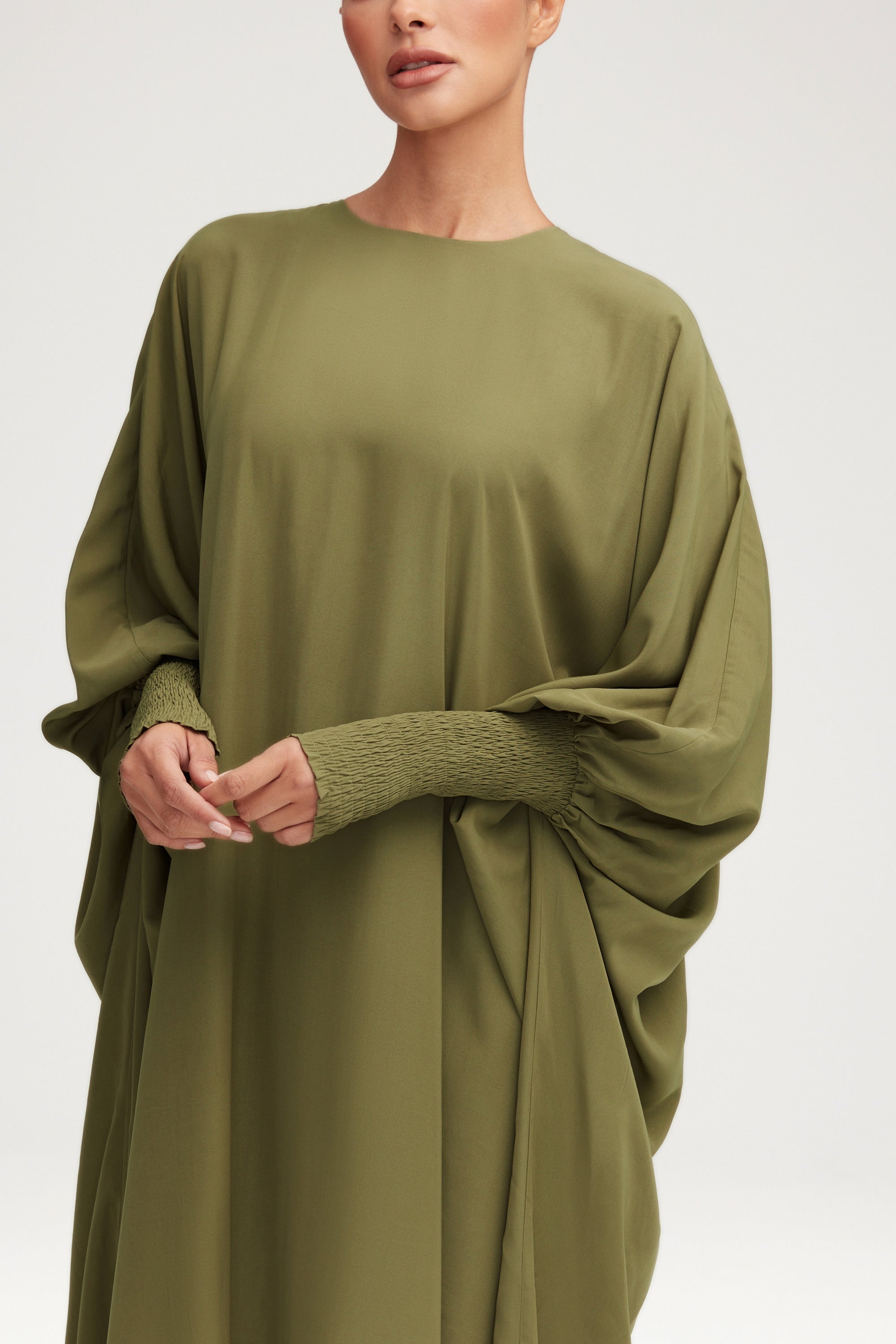 Suha Smocked Sleeve Kaftan - Sage Clothing epschoolboard 