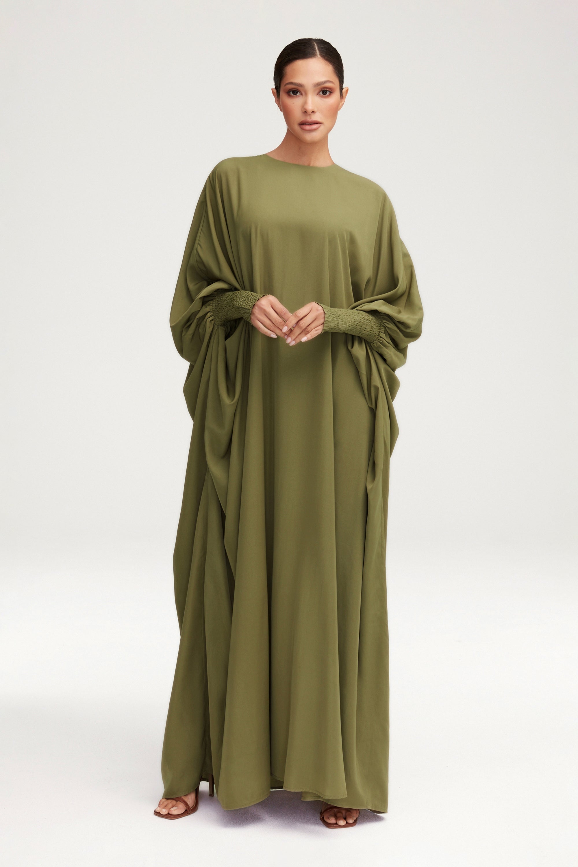 Suha Smocked Sleeve Kaftan - Sage Clothing epschoolboard 