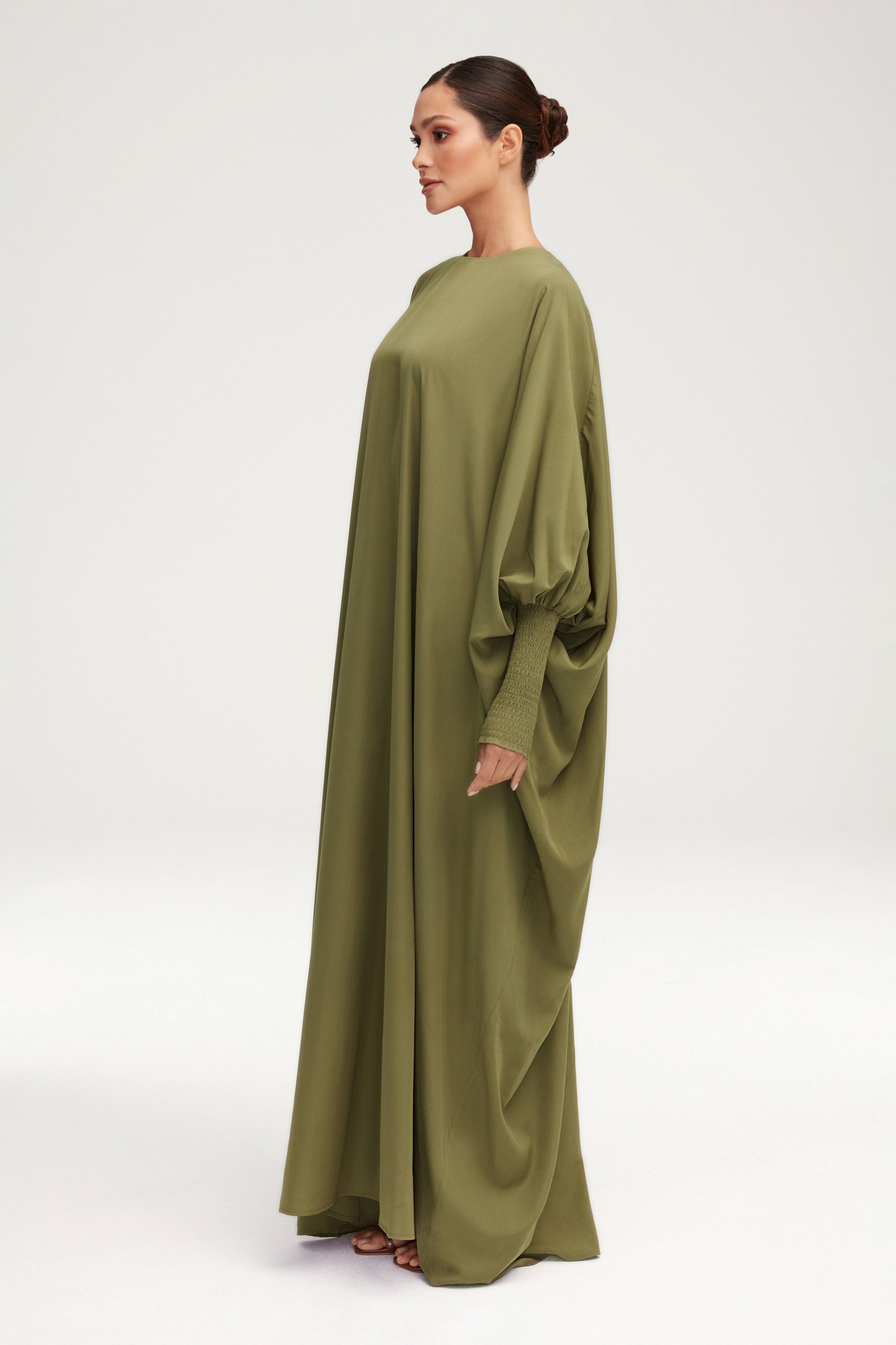 Suha Smocked Sleeve Kaftan - Sage Clothing saigonodysseyhotel 