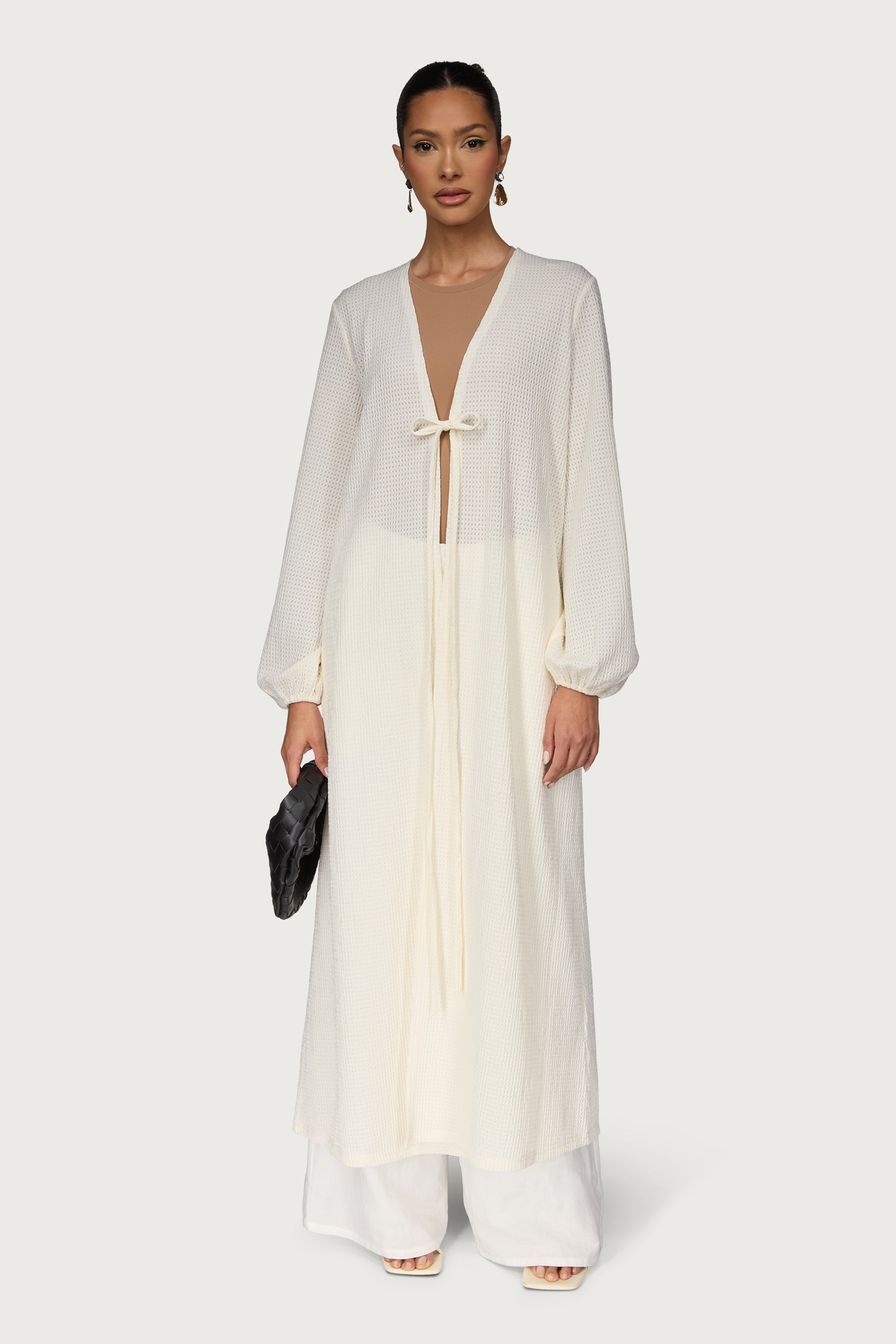 Summer Knit Maxi Cardigan Dresses Veiled