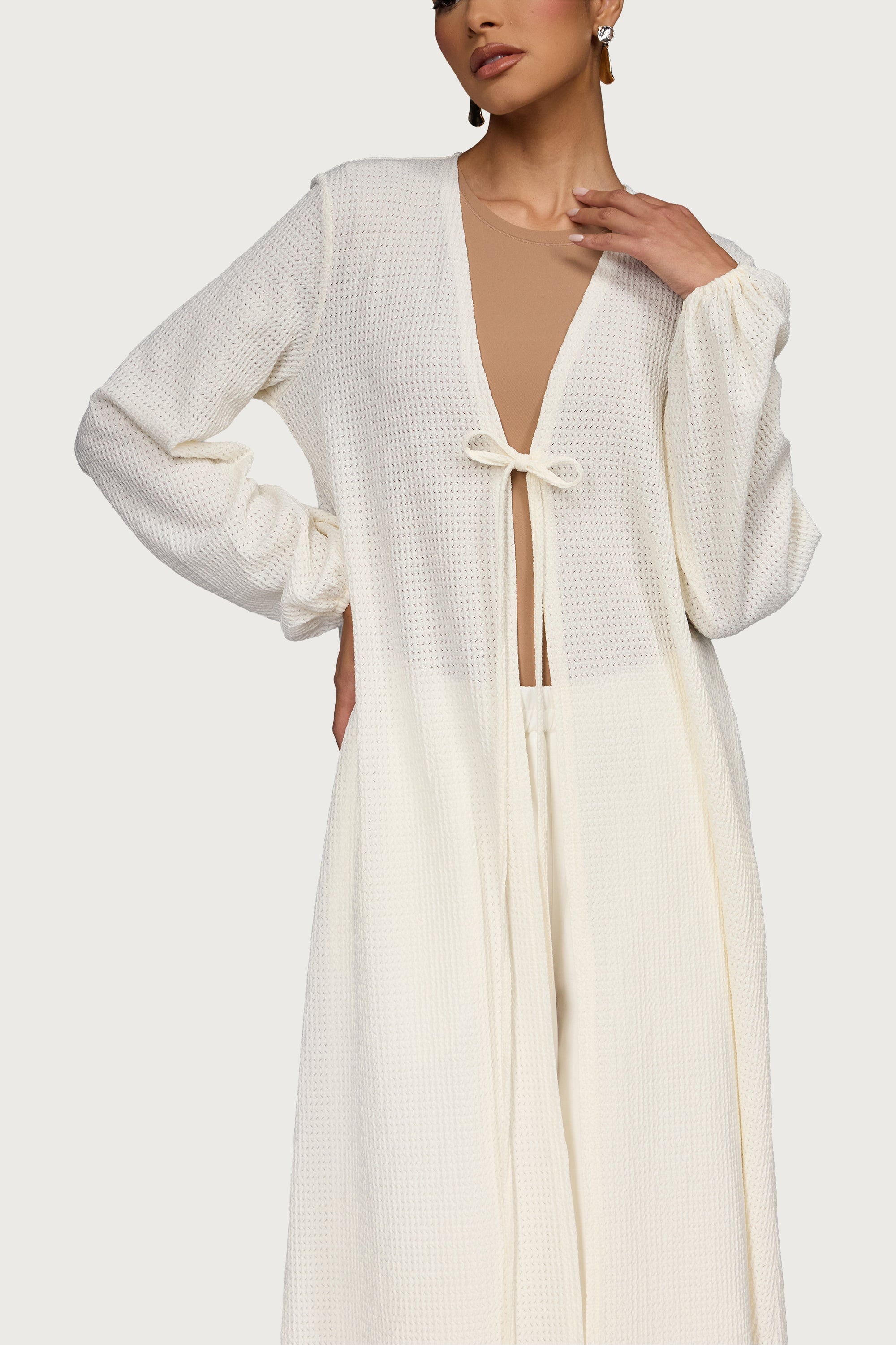 Summer Knit Maxi Cardigan Dresses Veiled