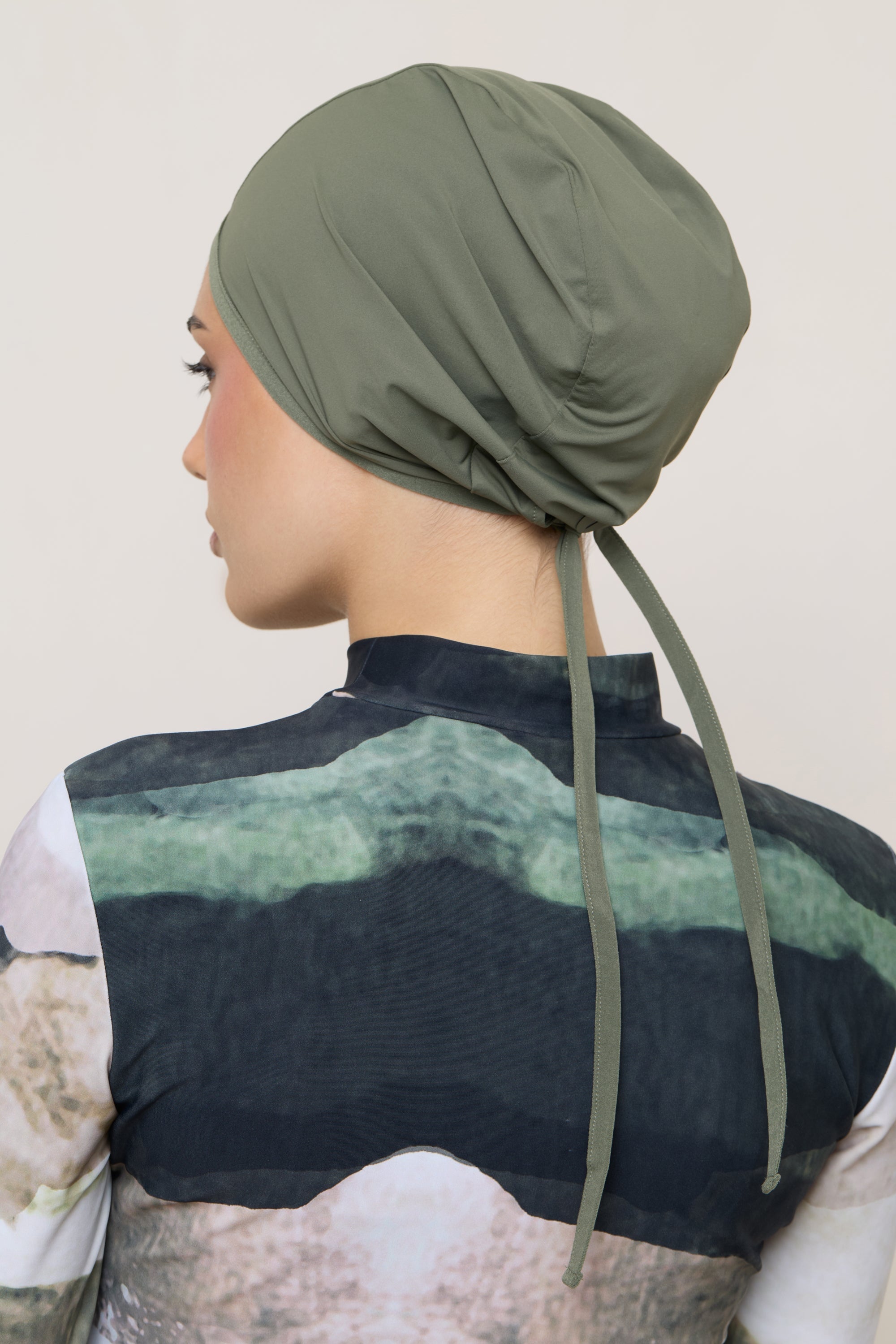 Swim Hijab & Cap Set - Dusty Olive Swim Veiled