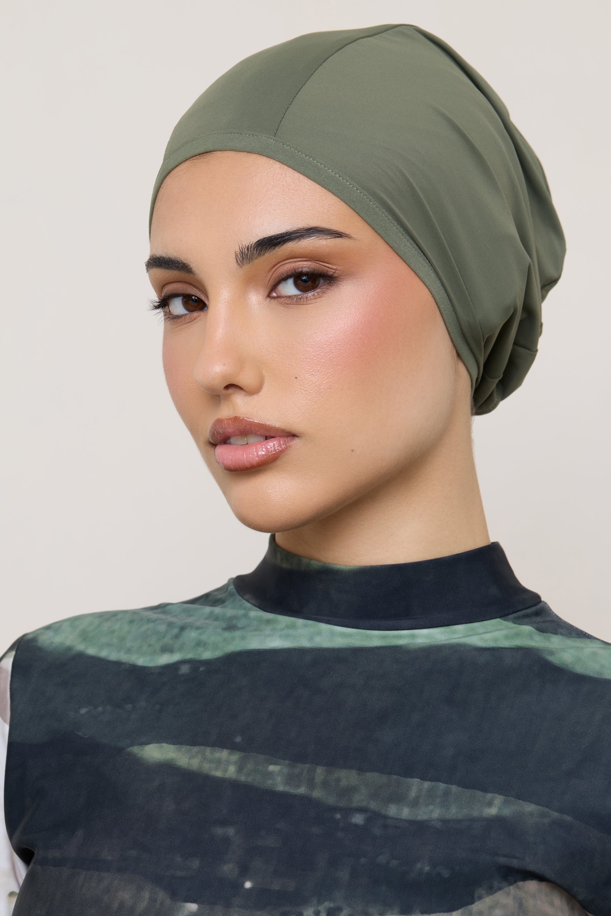 Swim Hijab & Cap Set - Dusty Olive Swim Veiled
