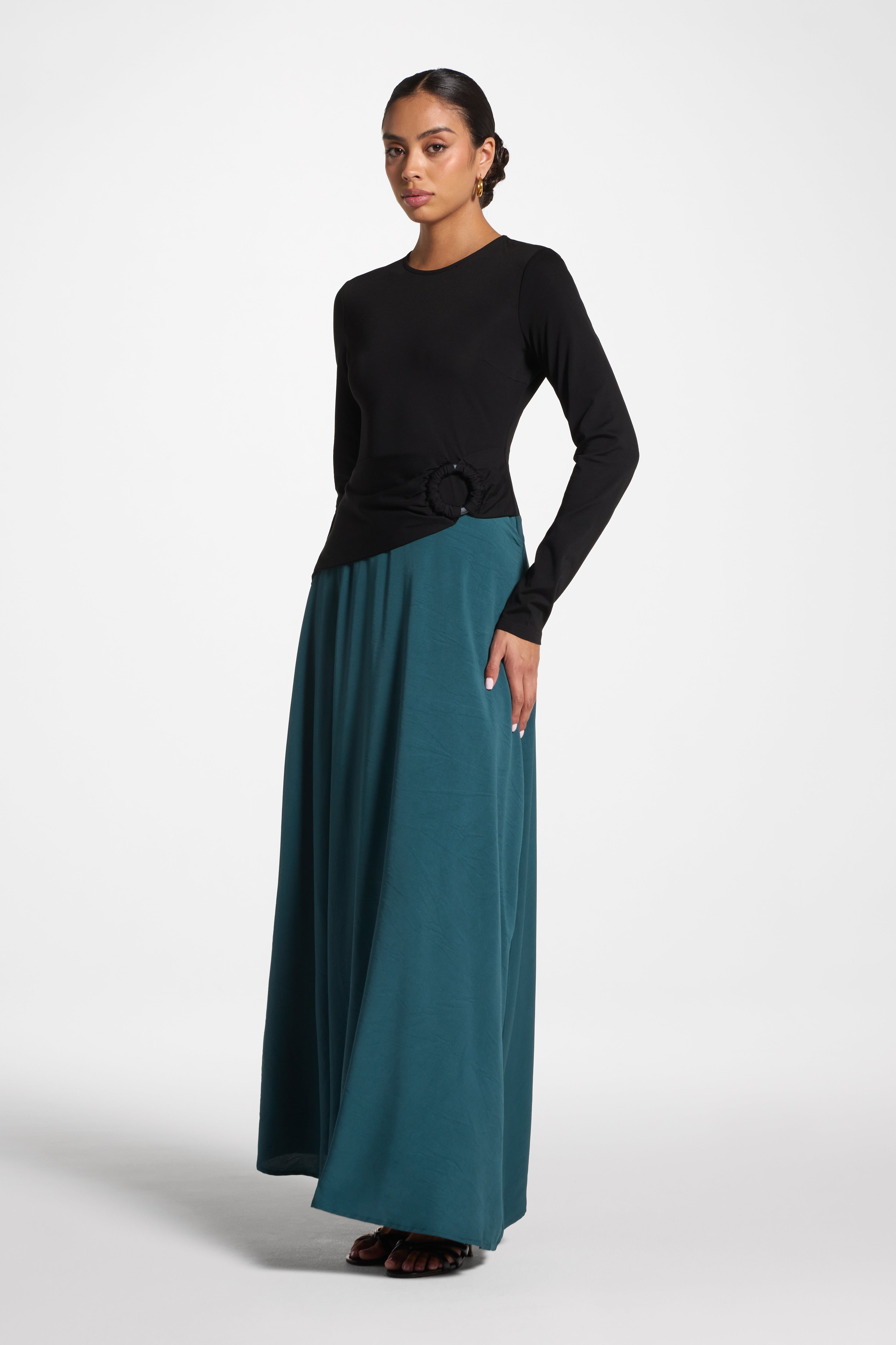 Sydney Asymmetric Maxi Dress - Deep Sea Abayas Veiled