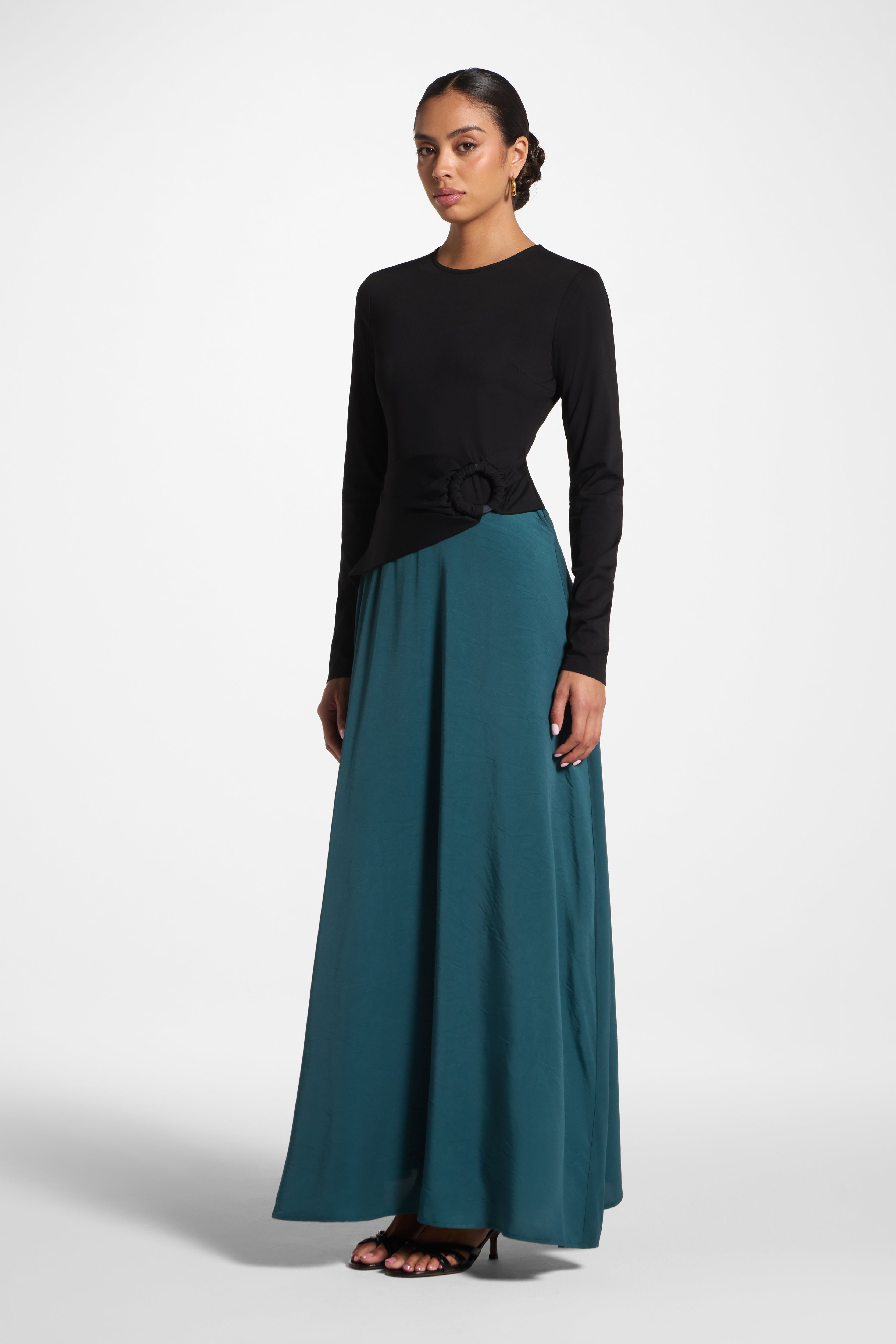Sydney Asymmetric Maxi Dress - Deep Sea Abayas Veiled