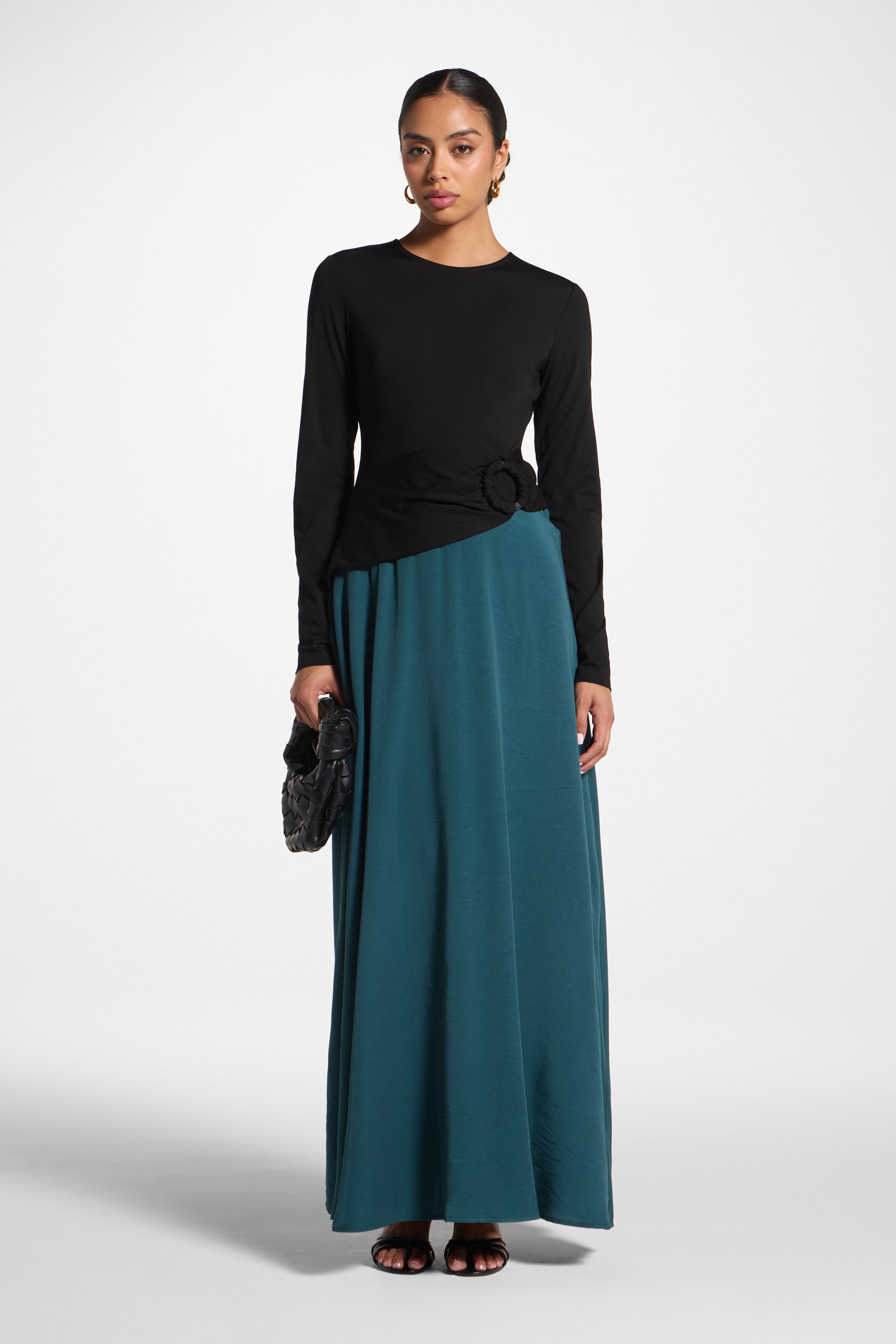 Sydney Asymmetric Maxi Dress - Deep Sea Abayas Veiled