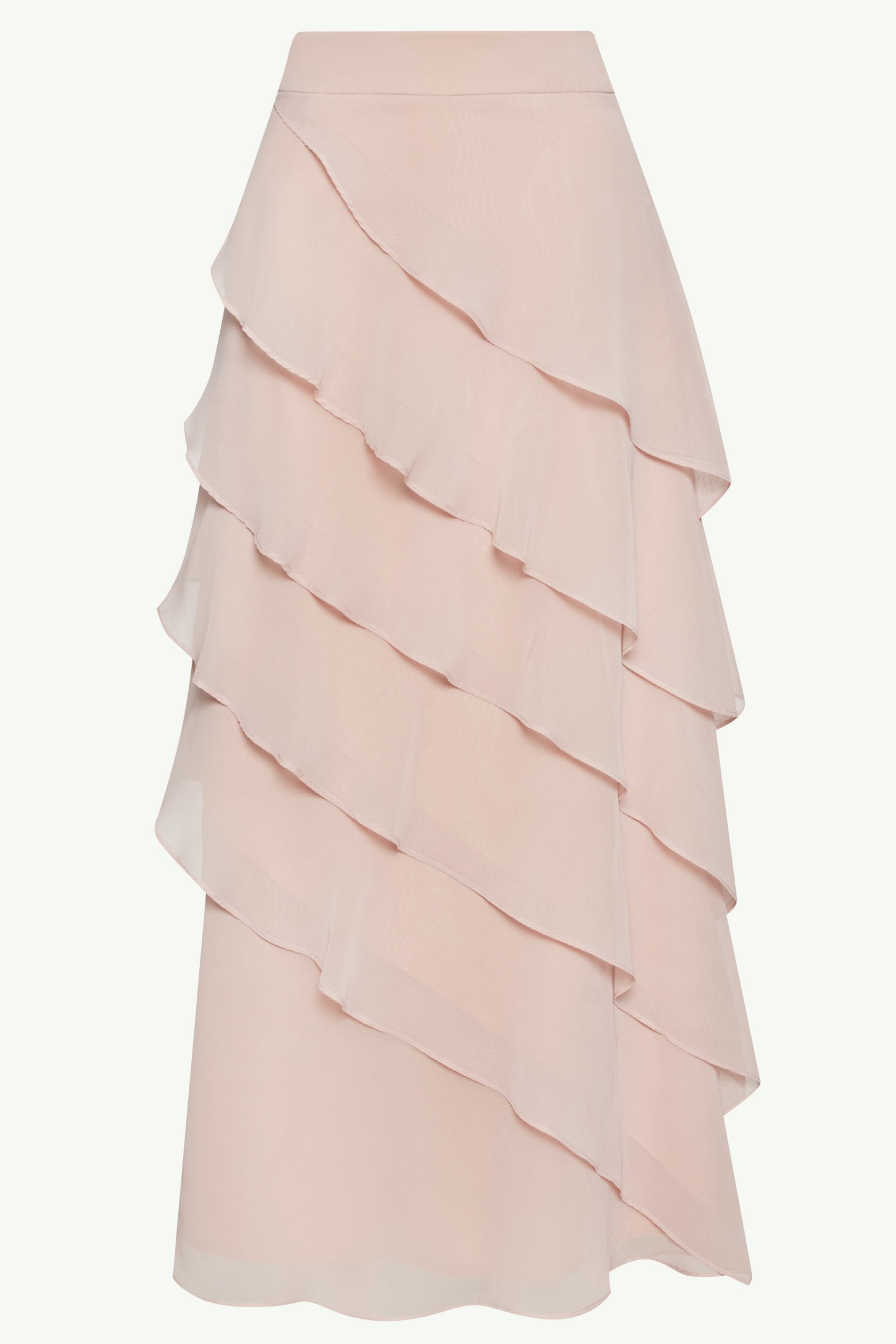 Tasnima Tiered Chiffon Maxi Skirt - Jasmine Pink Clothing epschoolboard 