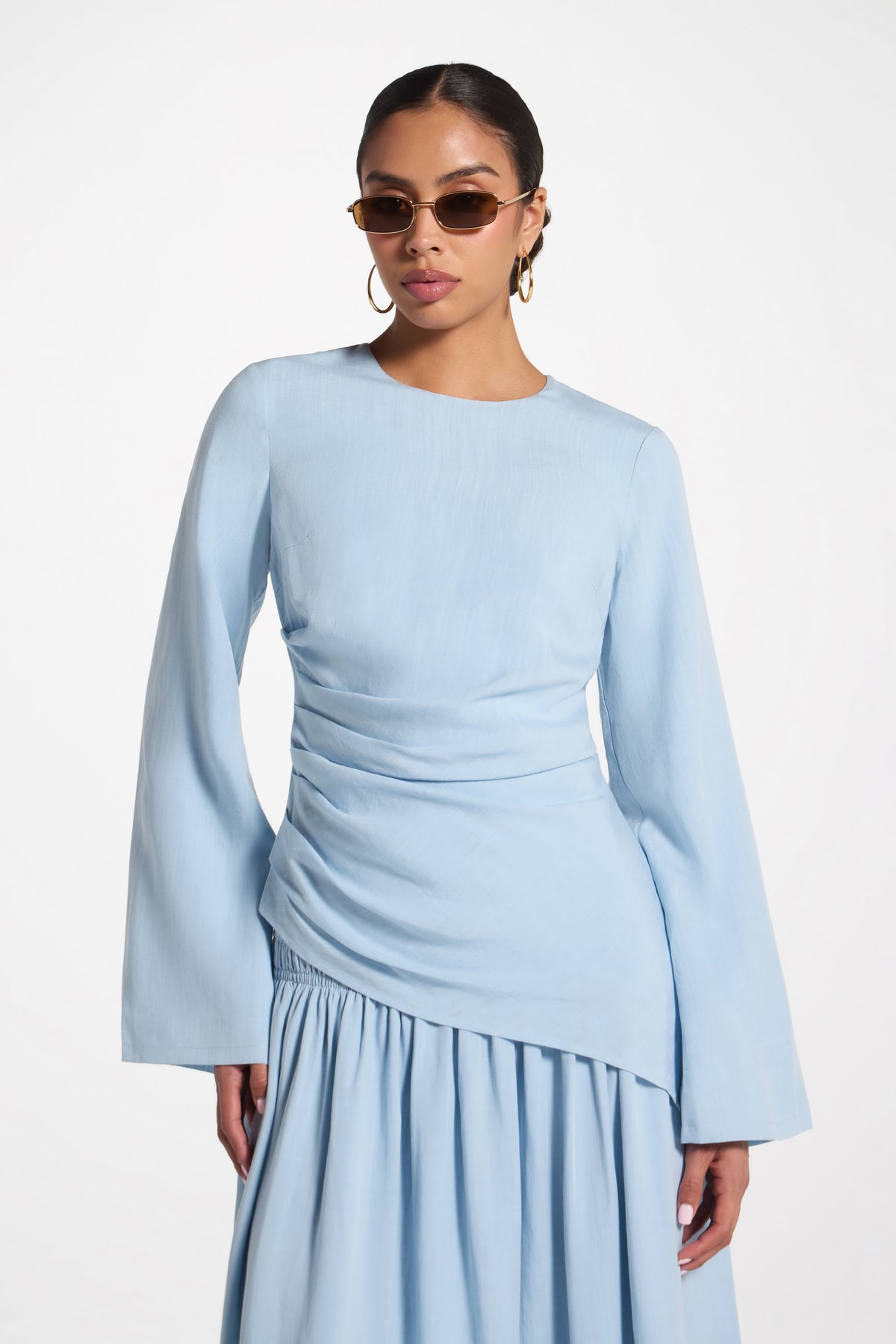 Tencel Asymmetric Top - Sky Top Veiled