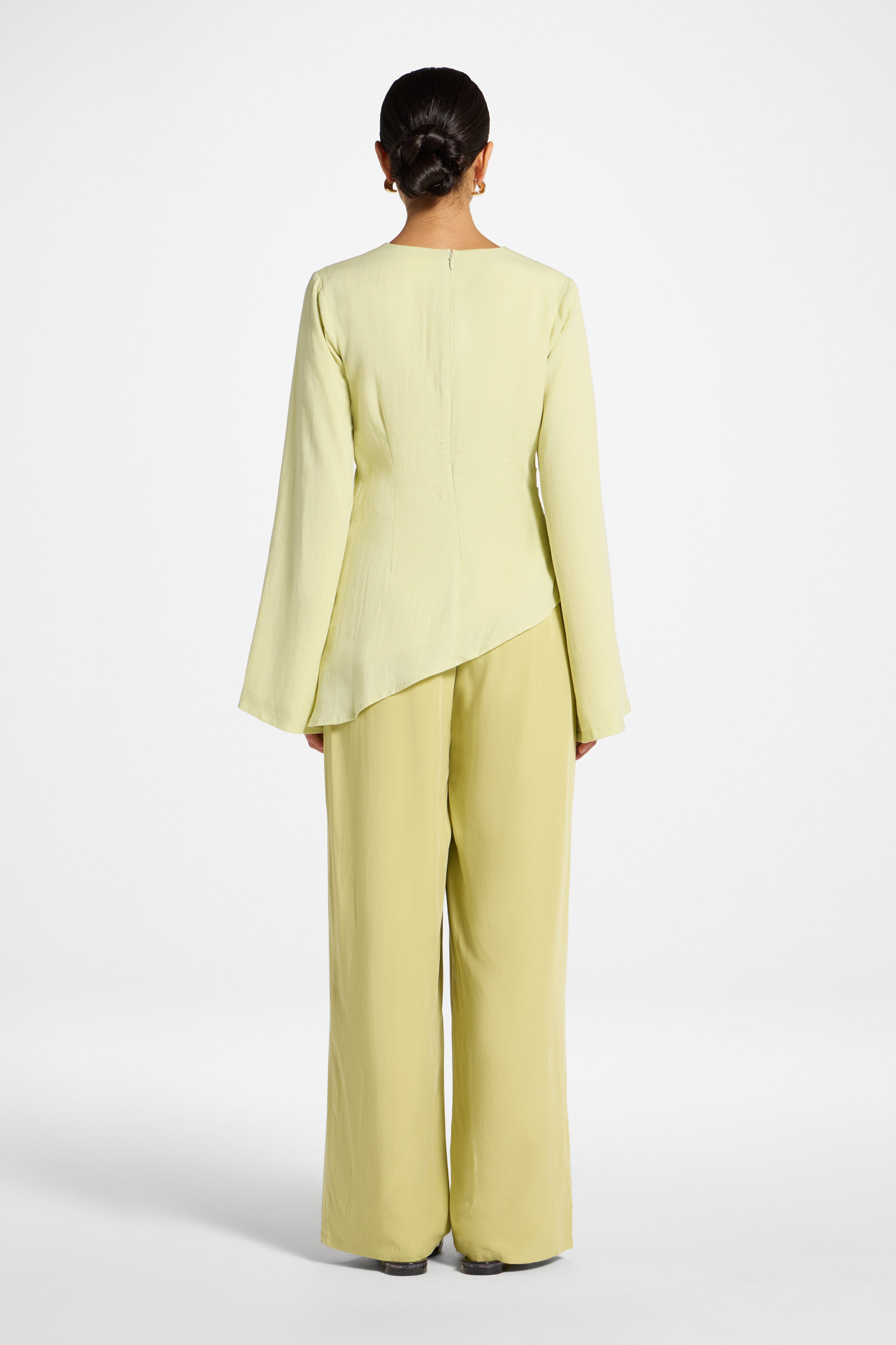 Tencel Asymmetric Top - Spring Green Abayas Veiled