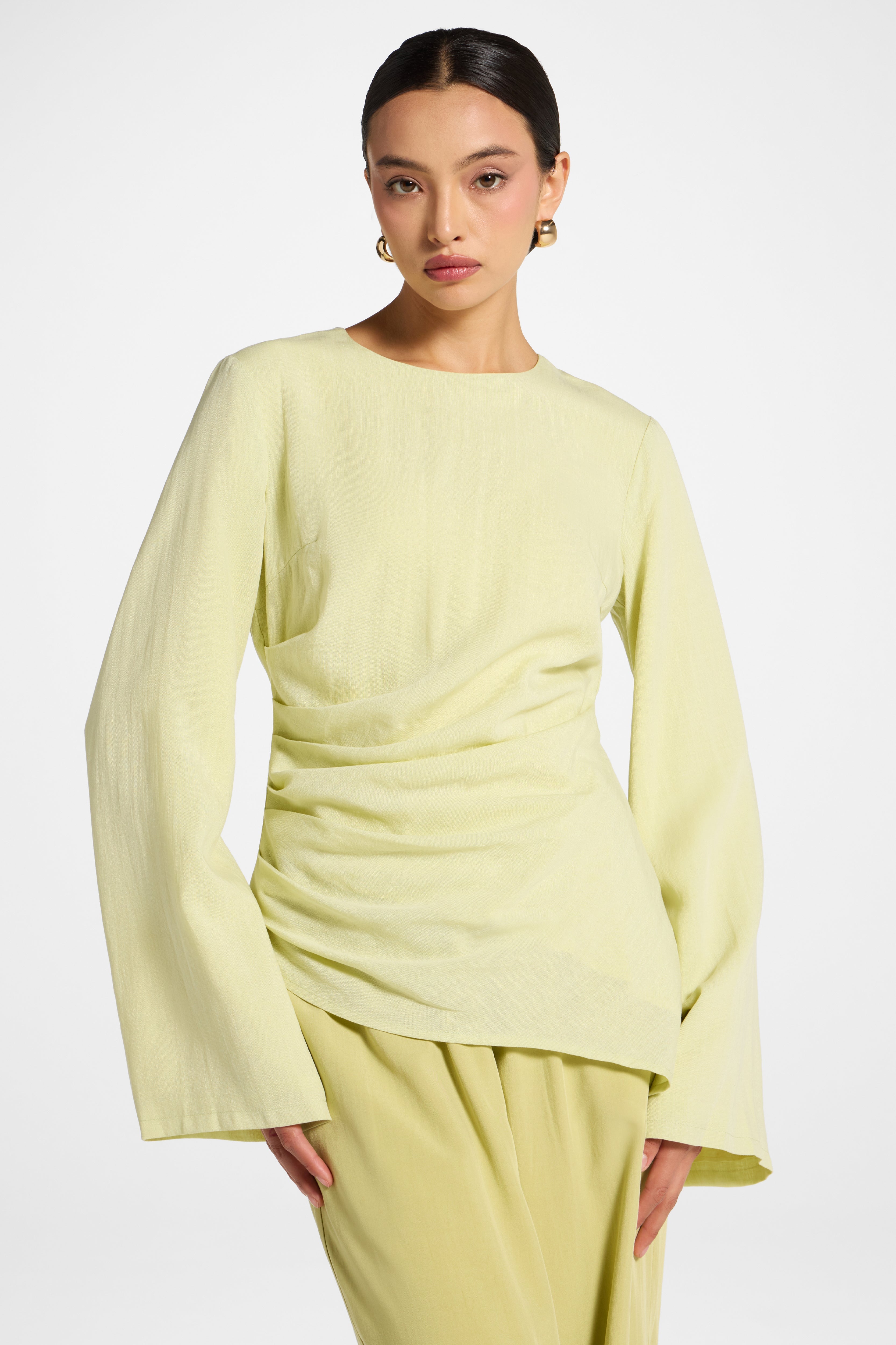 Tencel Asymmetric Top - Spring Green Abayas Veiled