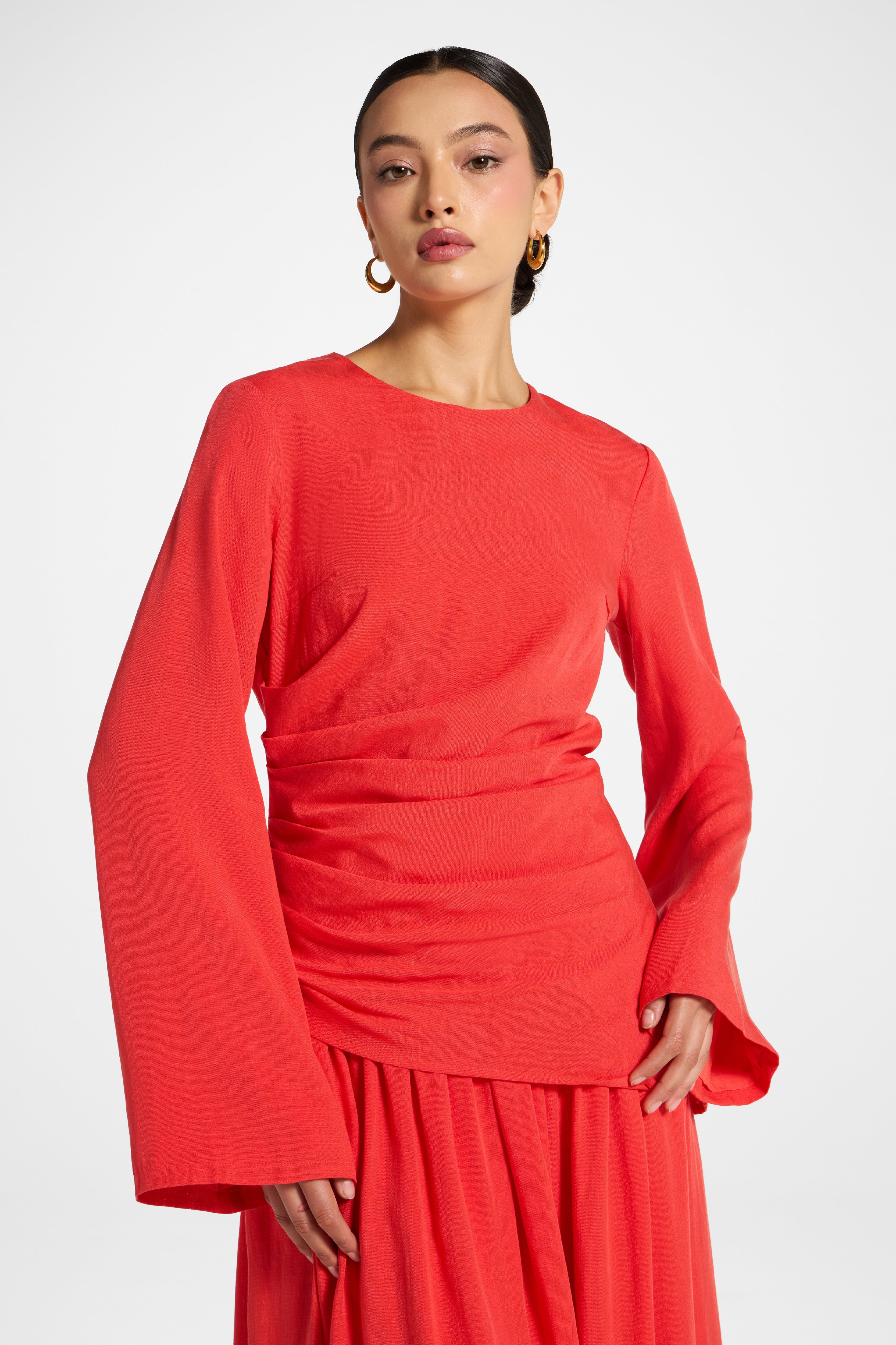 Tencel Asymmetric Top - Strawberry Abayas Veiled