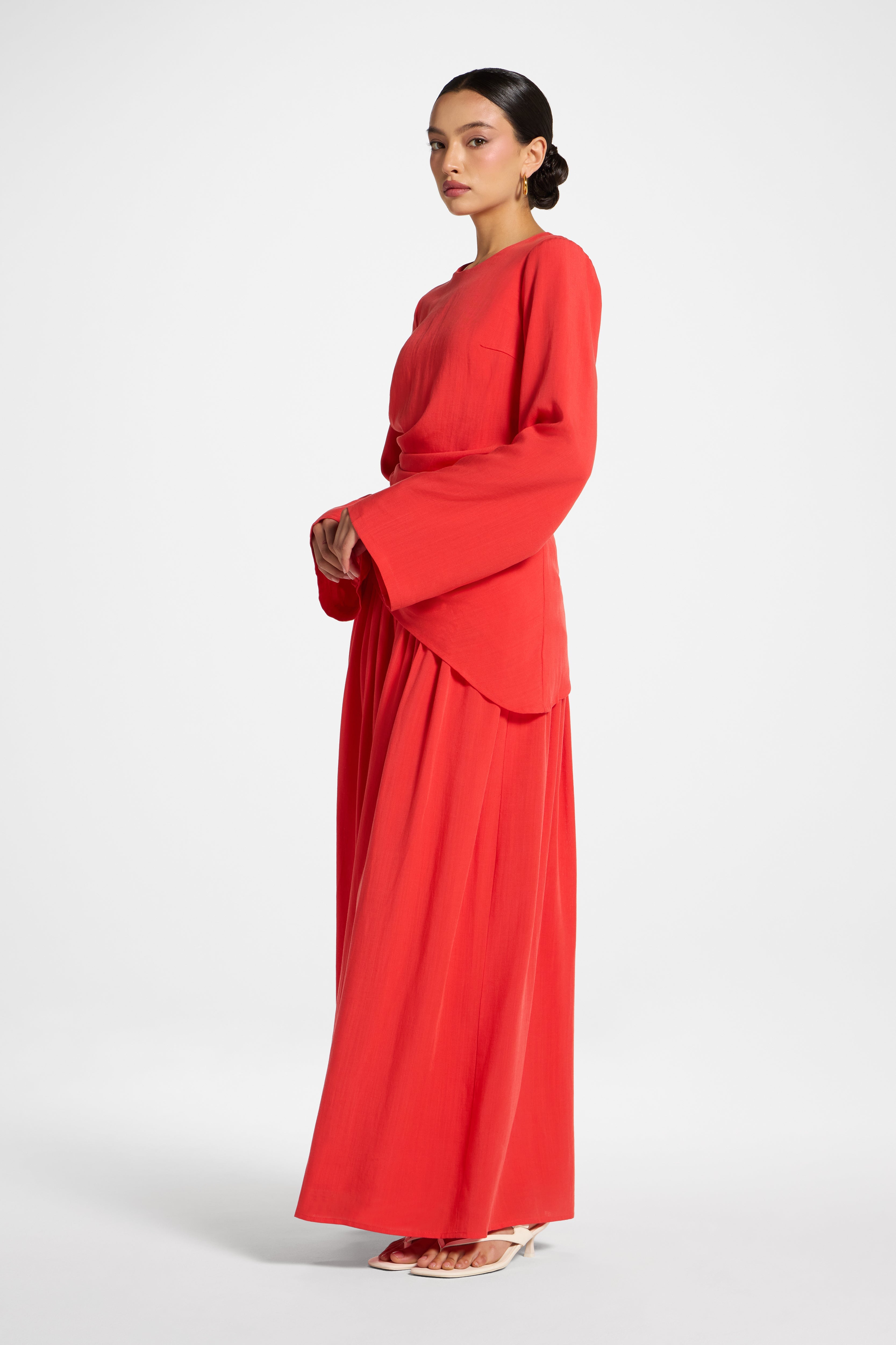 Tencel Asymmetric Top - Strawberry Abayas Veiled
