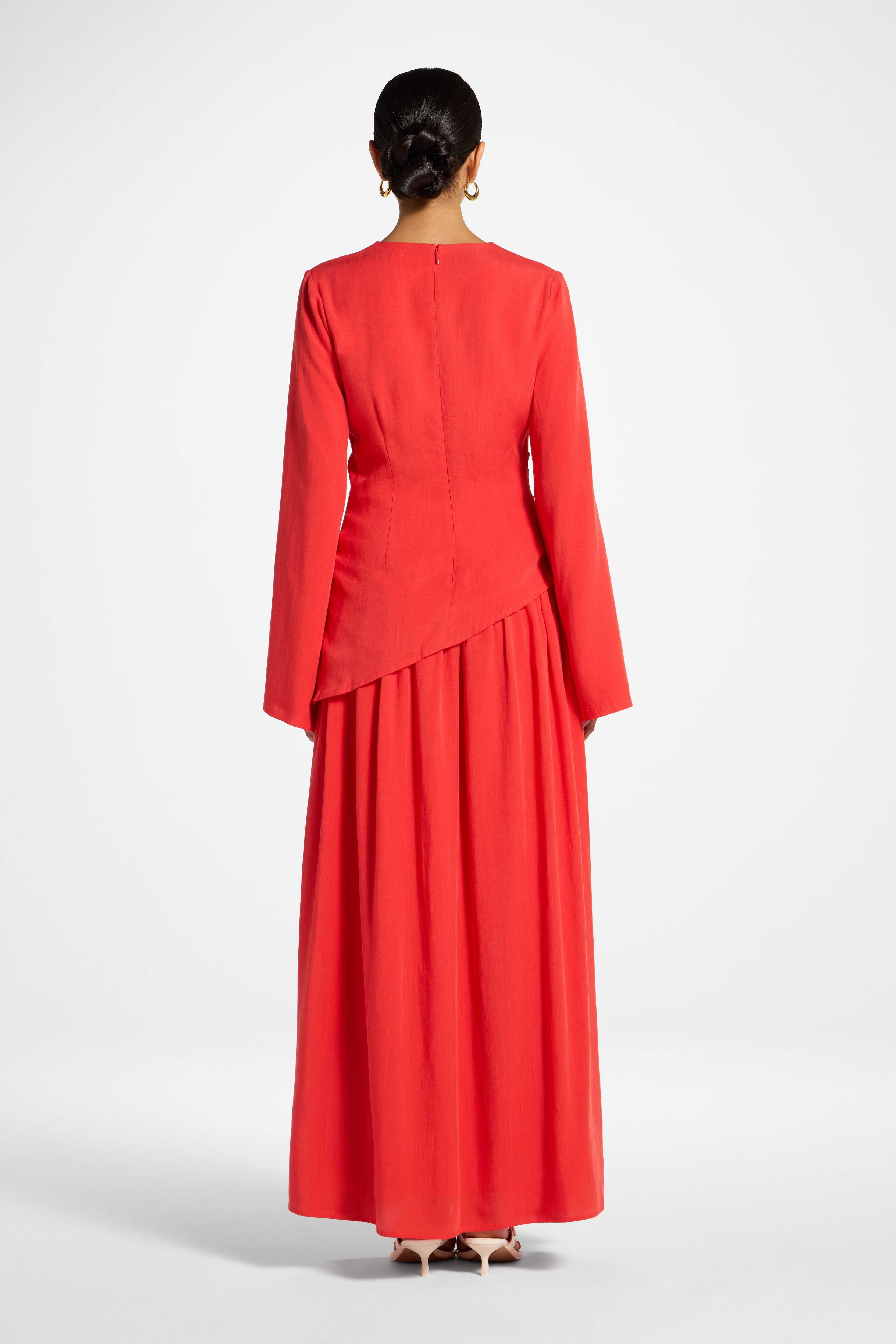 Tencel Asymmetric Top - Strawberry Abayas Veiled