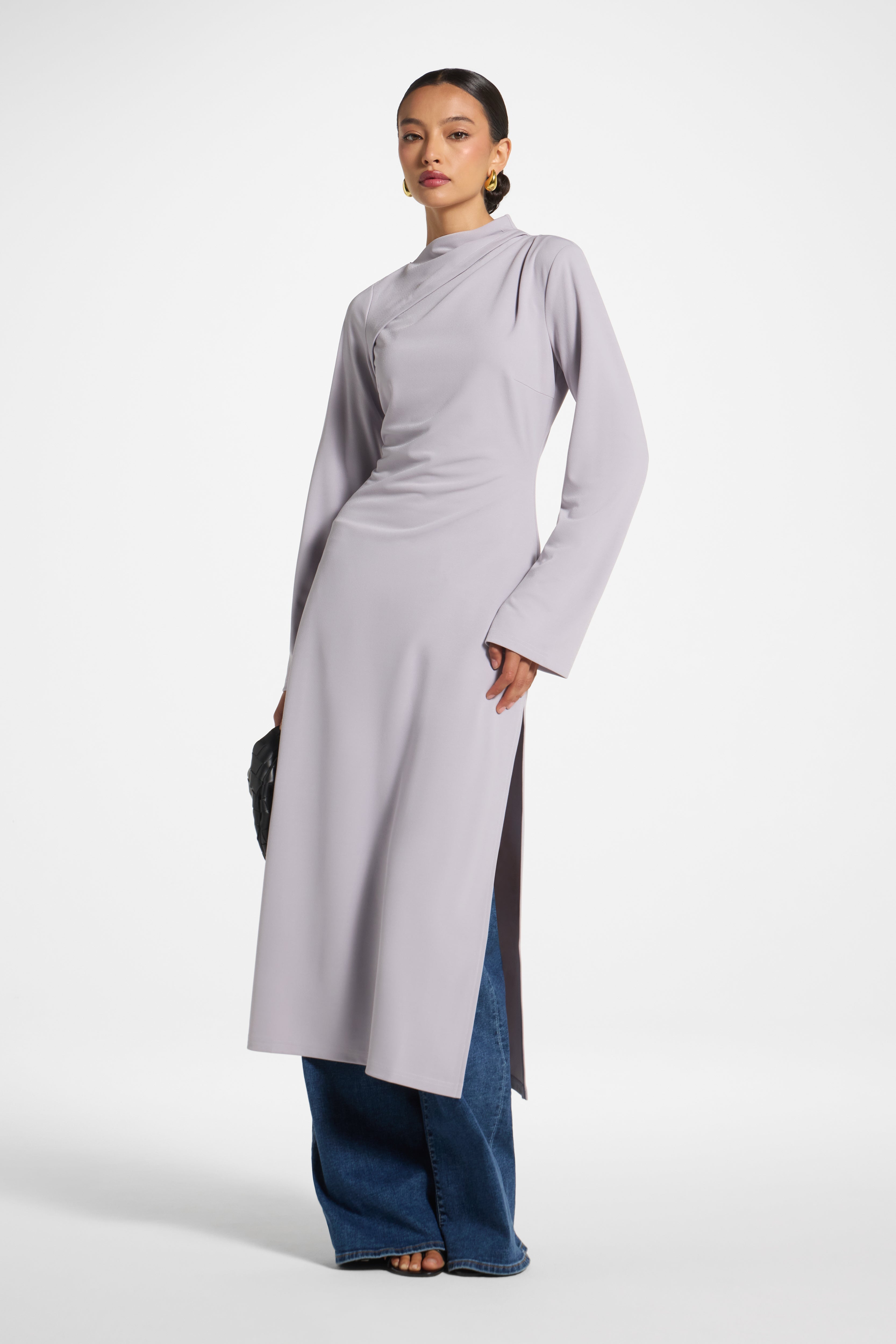 Tencel Longline Top - Smokey Lilac Top Veiled
