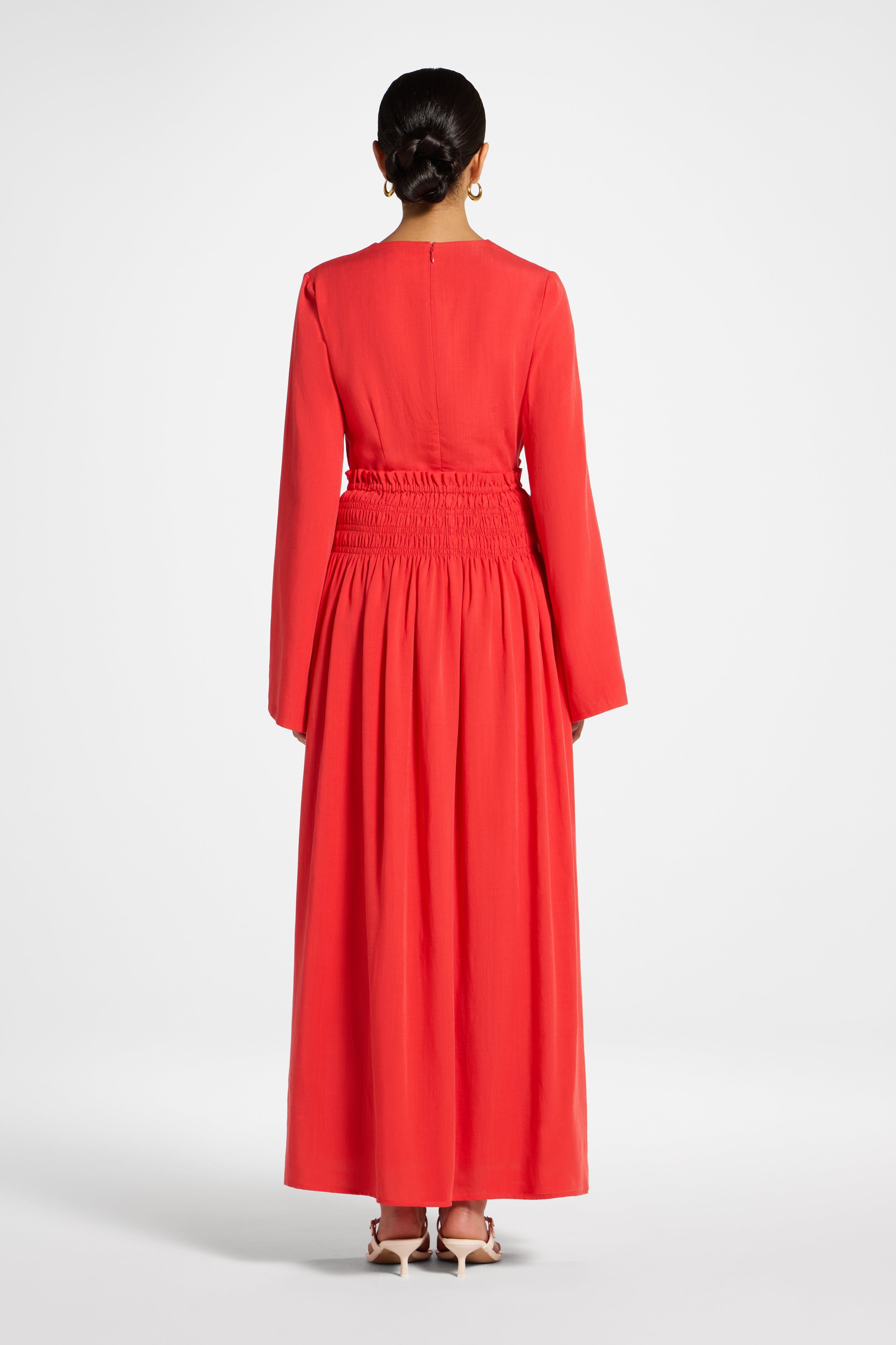 Tencel Smocked Skirt - Strawberry Abayas Veiled