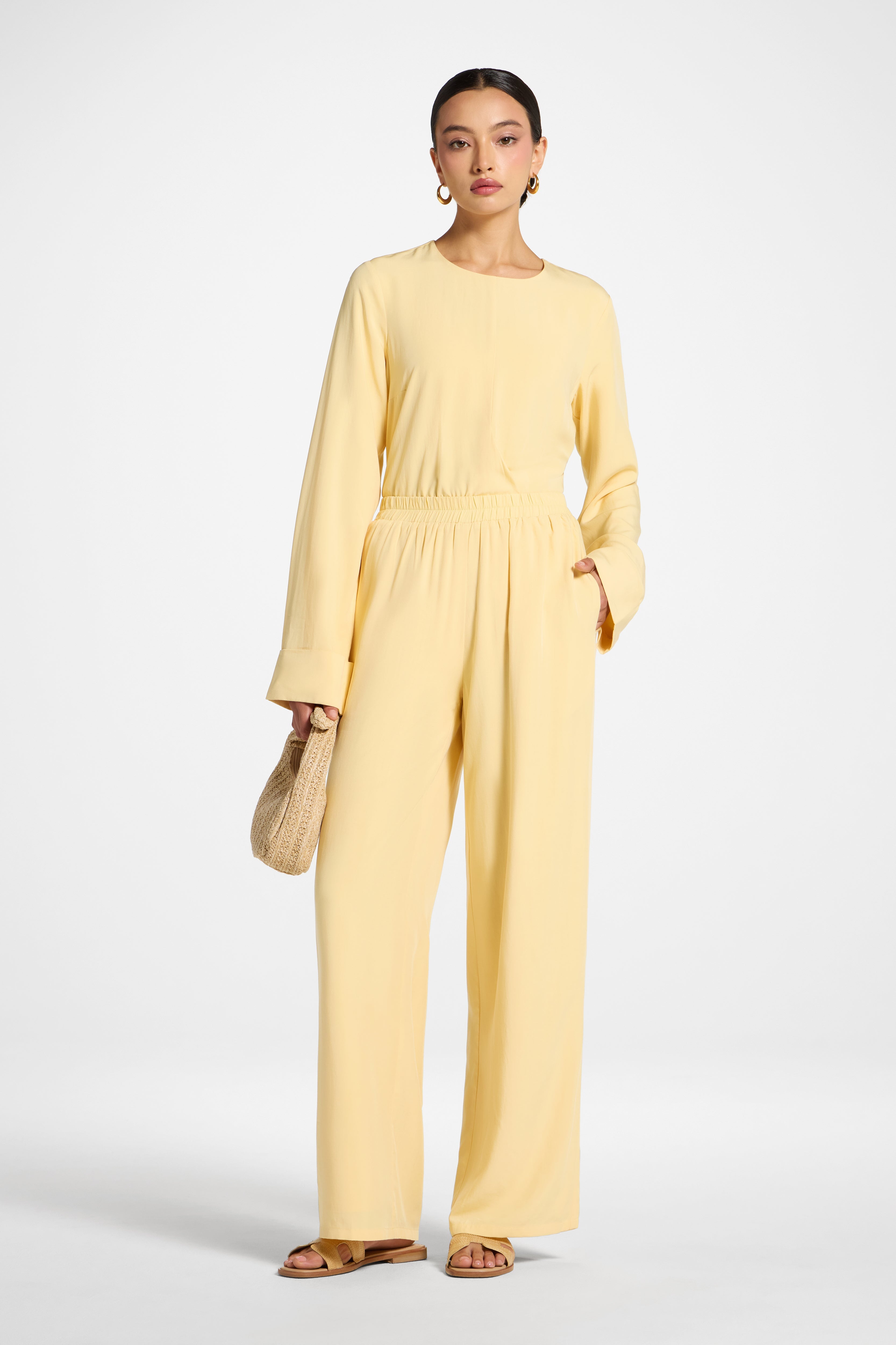 Tencel Wide Leg Pants - Banana Abayas Veiled