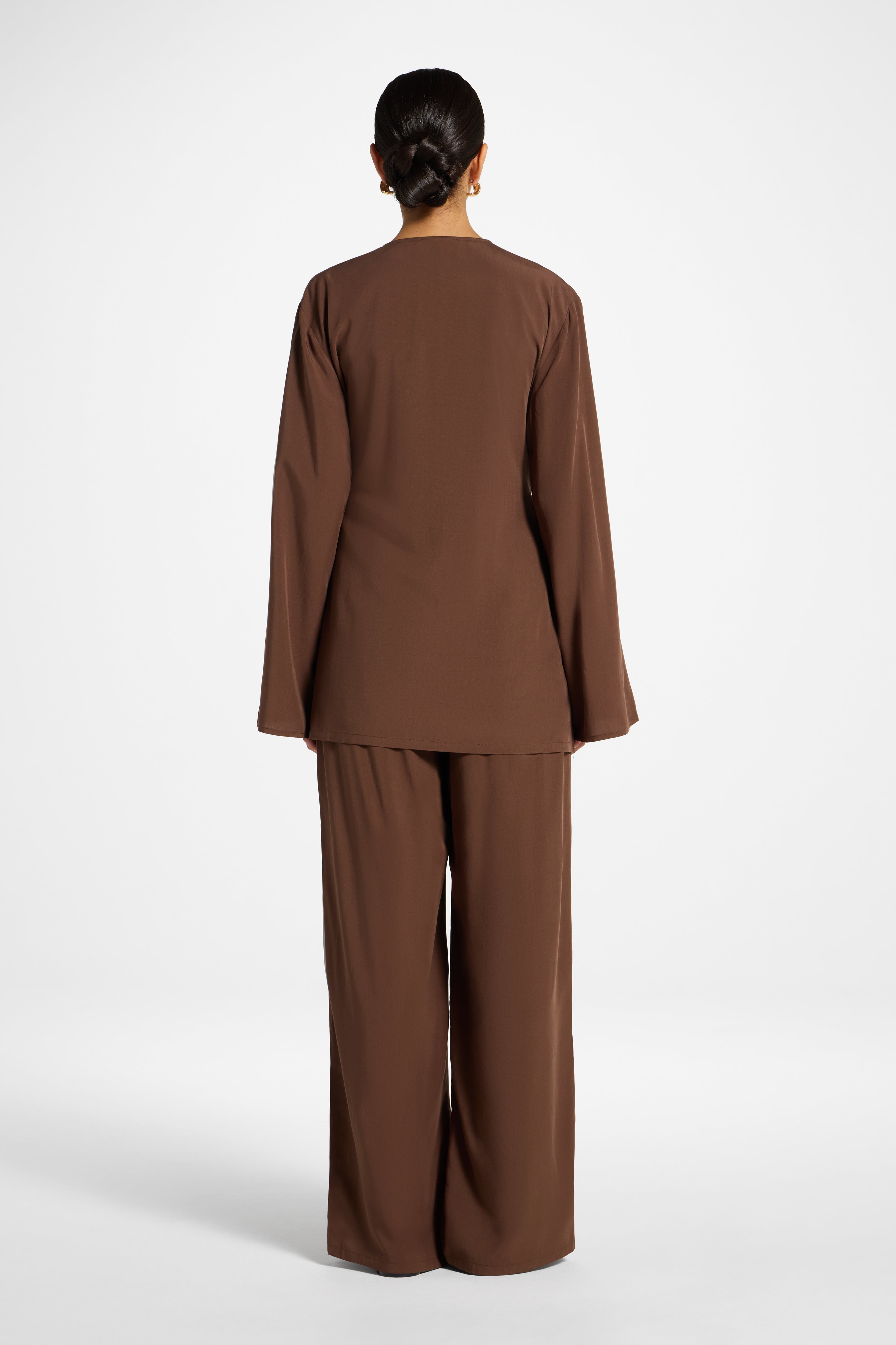 Tencel Wrap Top - Espresso Abayas Veiled