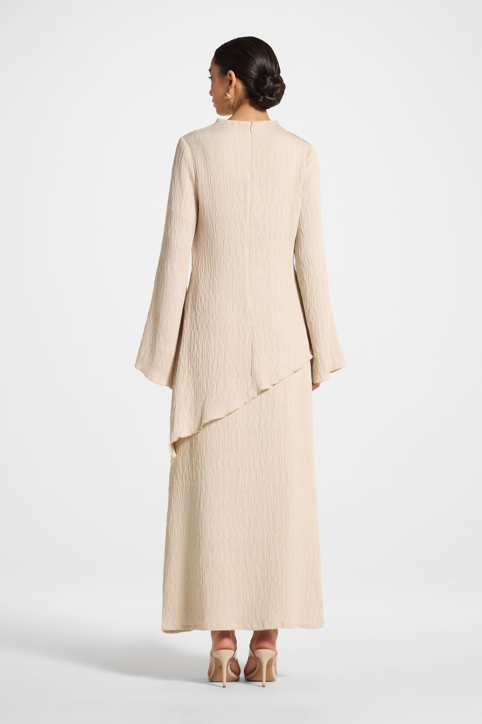 Textured Maxi Skirt - Stone Abayas Veiled