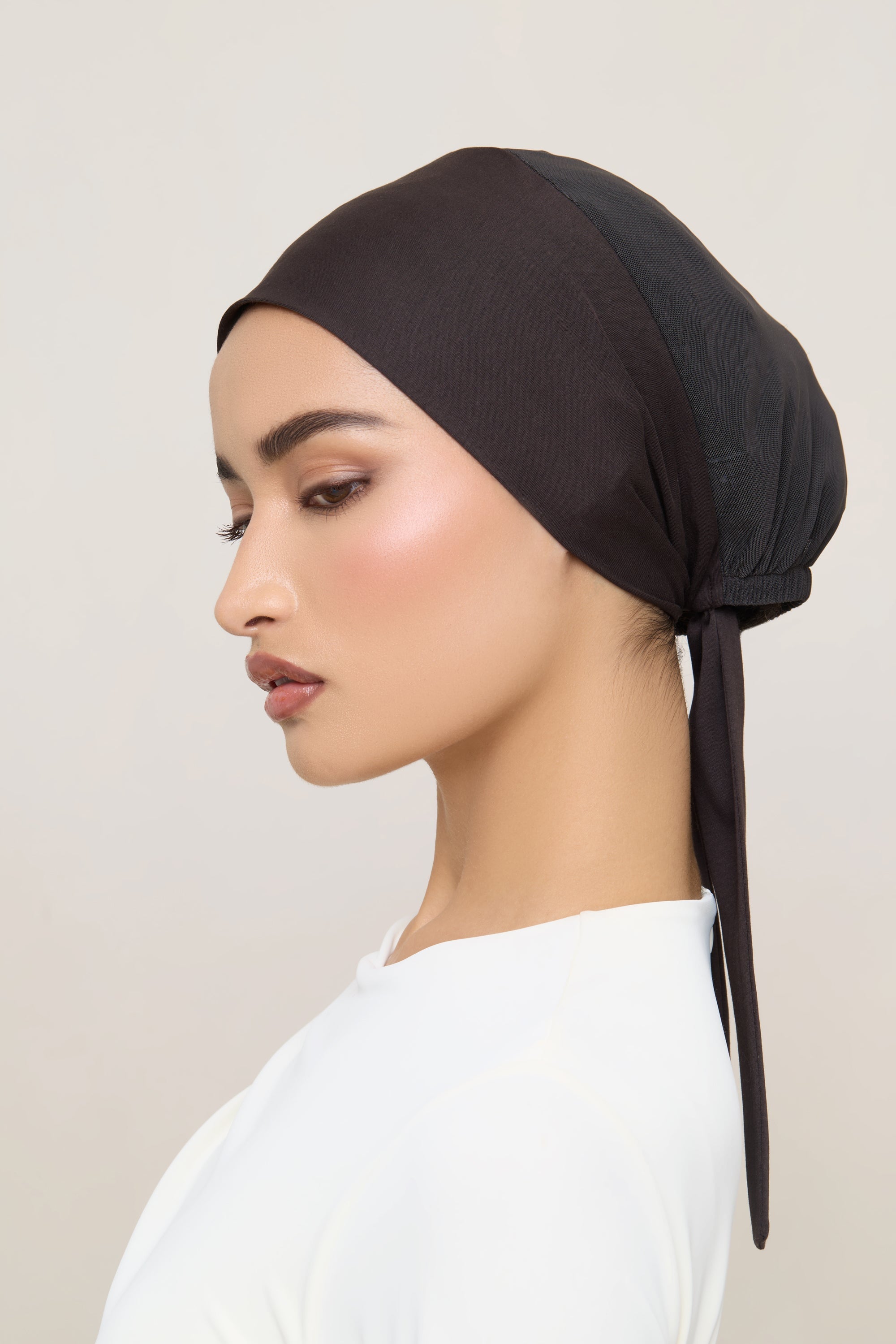 Tie Back Mesh Undercap - Chocolate Accessories Veiled