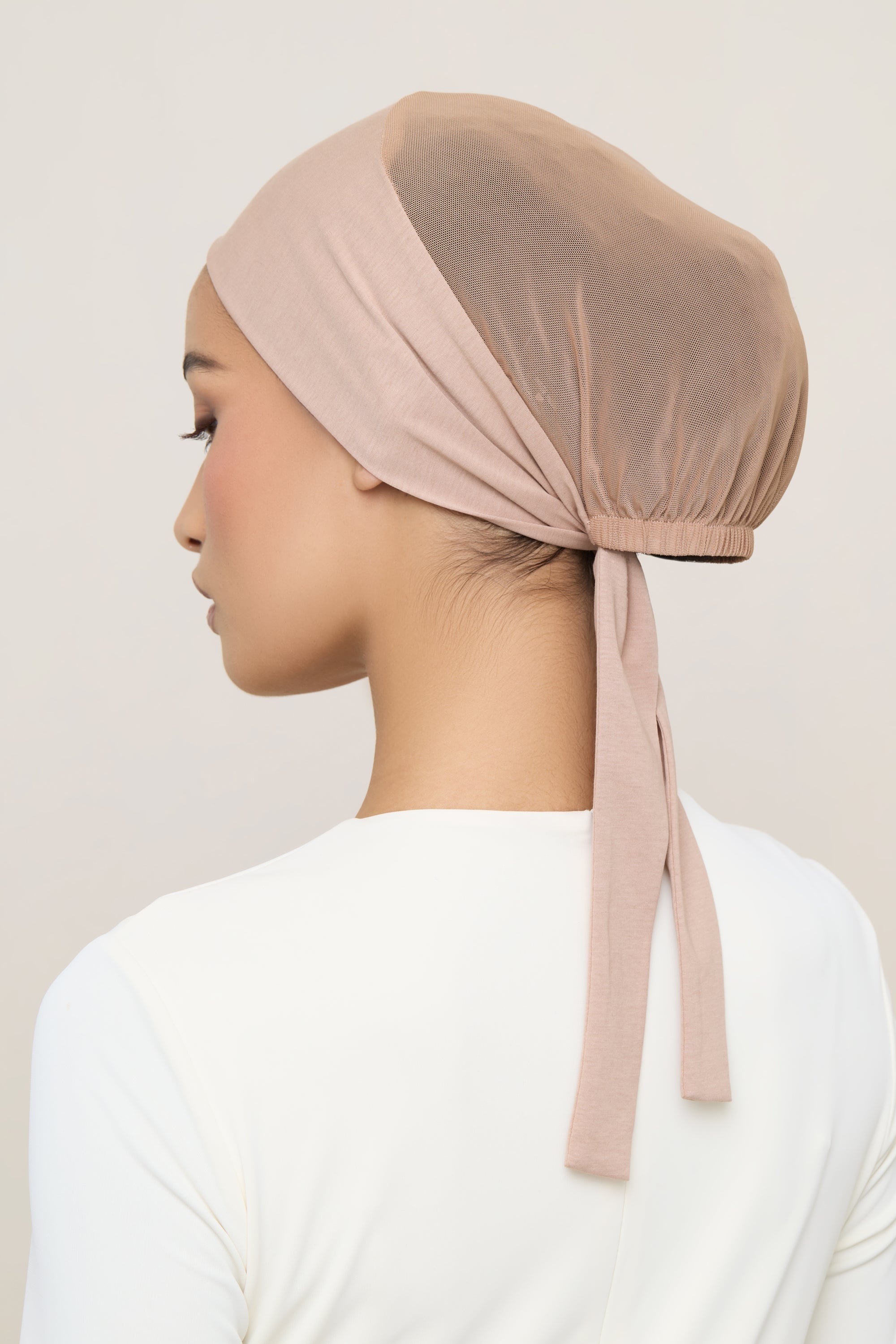 Tie Back Mesh Undercap - Warm Taupe Accessories Veiled