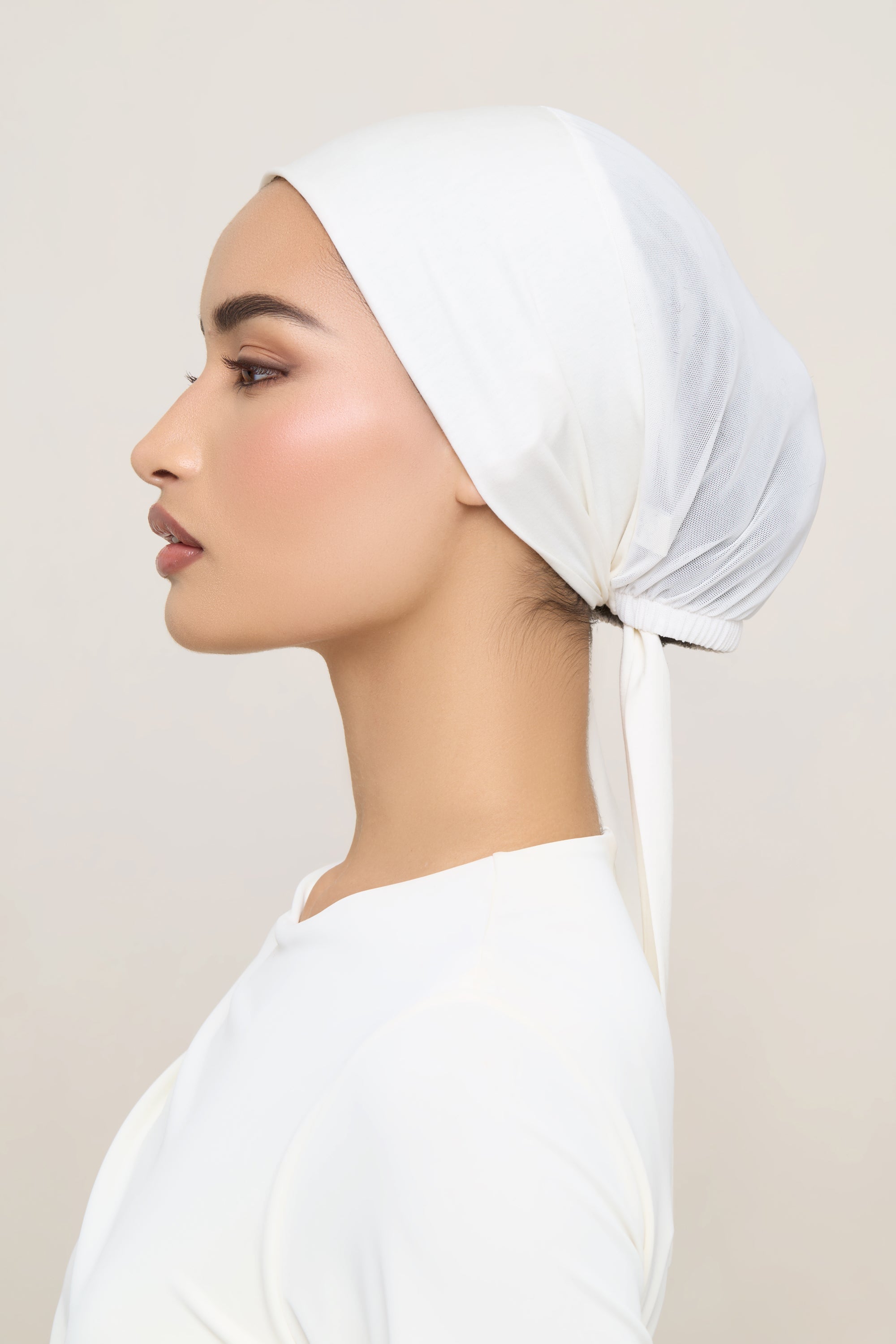 Tie Back Mesh Undercap - White Accessories Veiled