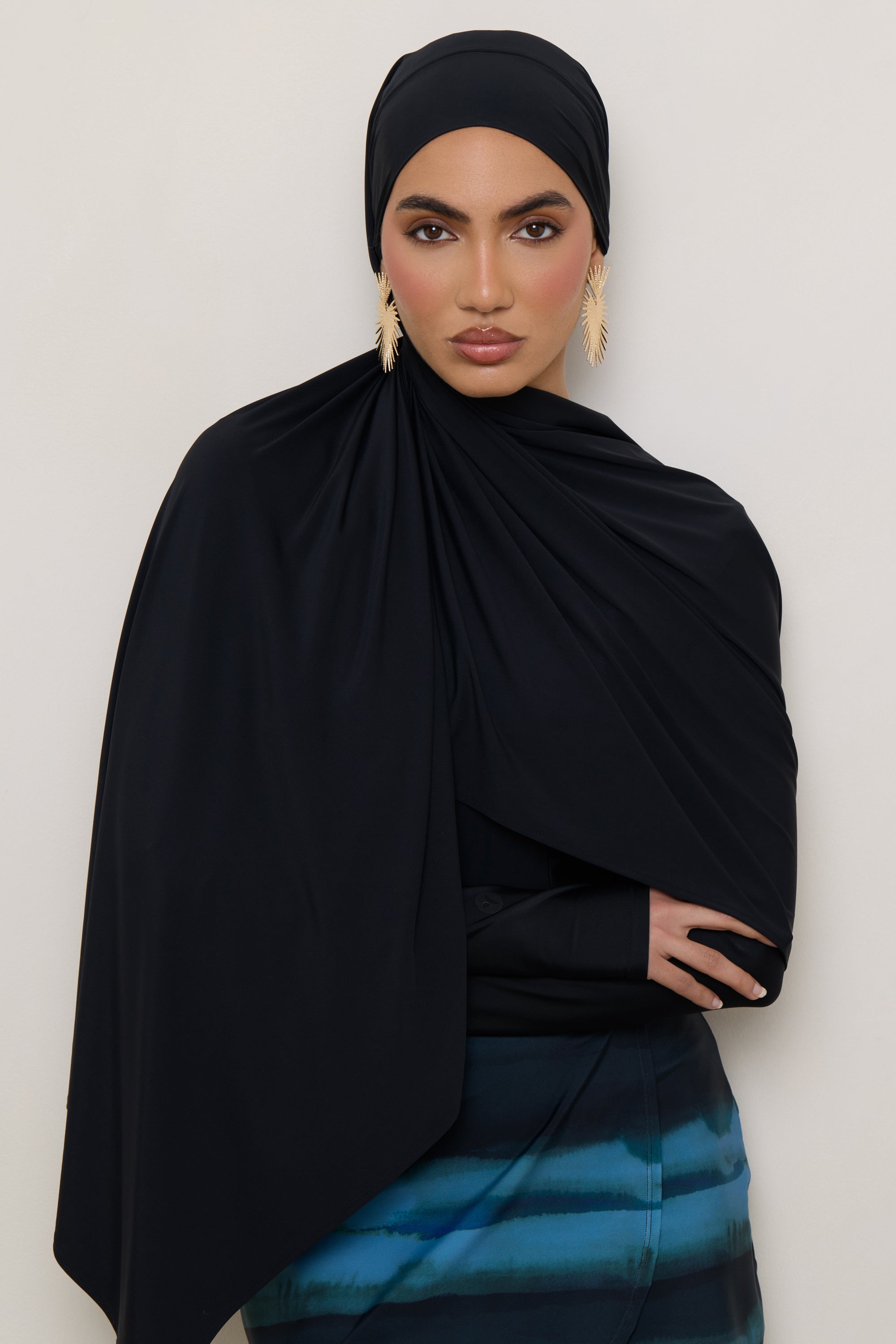 Tie Back Swim Hijab - Black Swim Veiled